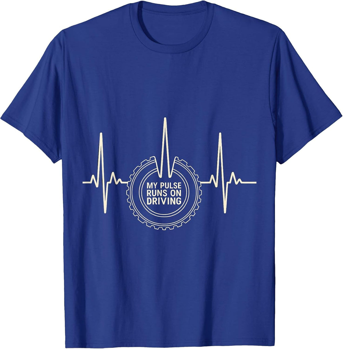 Men's My Pulse Runs On Driving Funny Car Guy Auto Mechanic Humor T-Shirt - Royal Blue