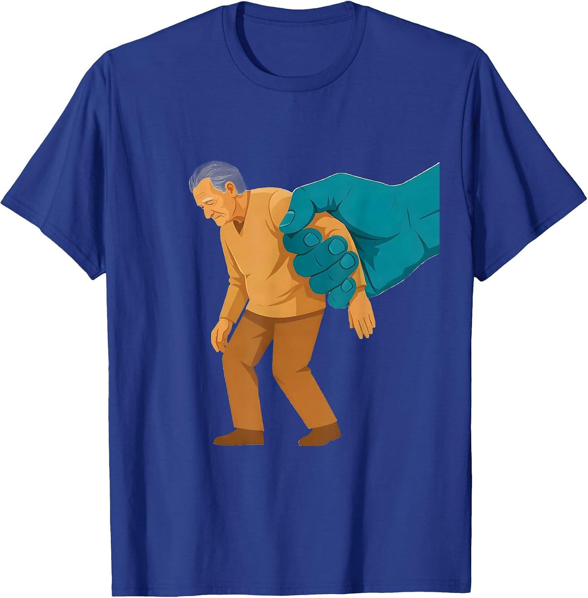 Men's Fall Prevention Elderly Care Support Graphic T-Shirt - Royal Blue