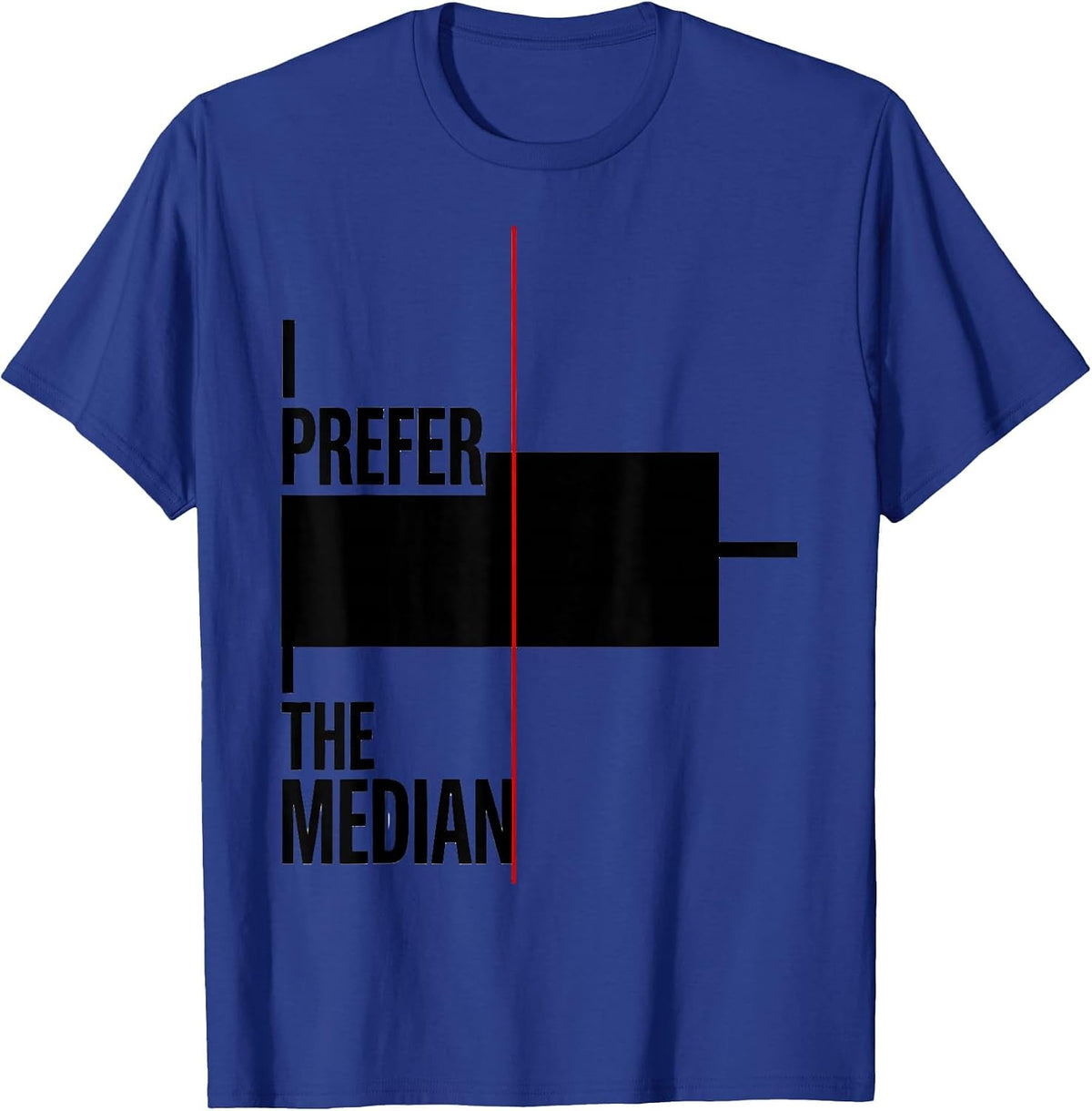I Prefer The Median Funny Math Teacher Gift Math Nerd Humor T-Shirt - Royal Blue