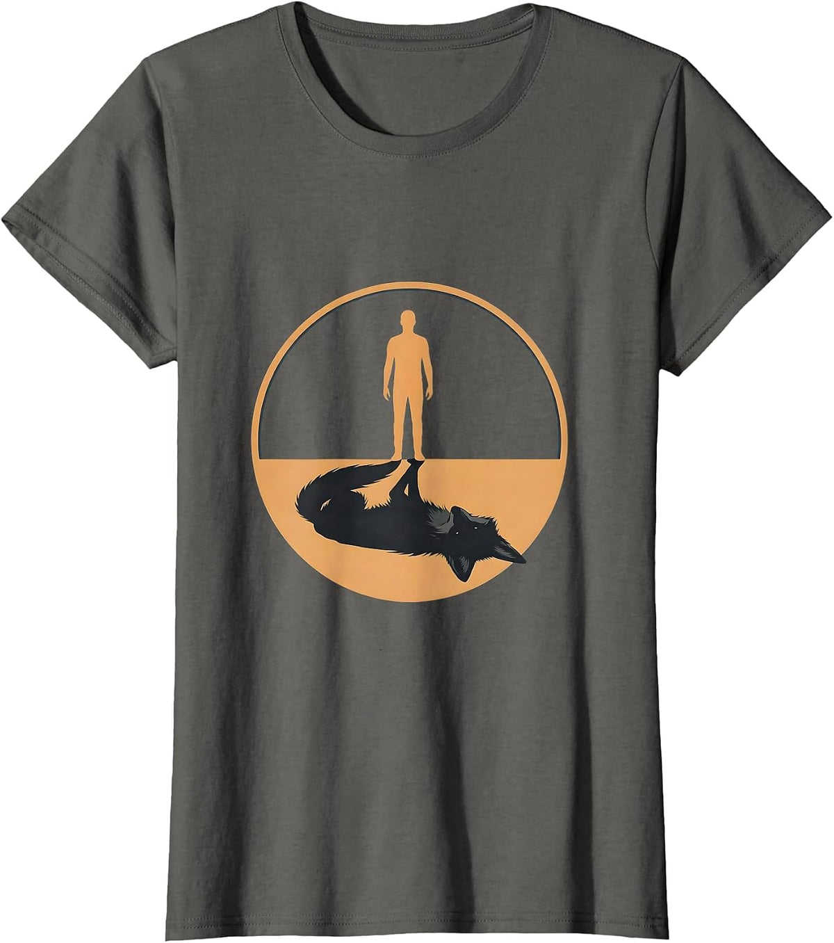 Women's White Lies Shadow Illusion Graphic Design T-Shirt - Asphalt Grey