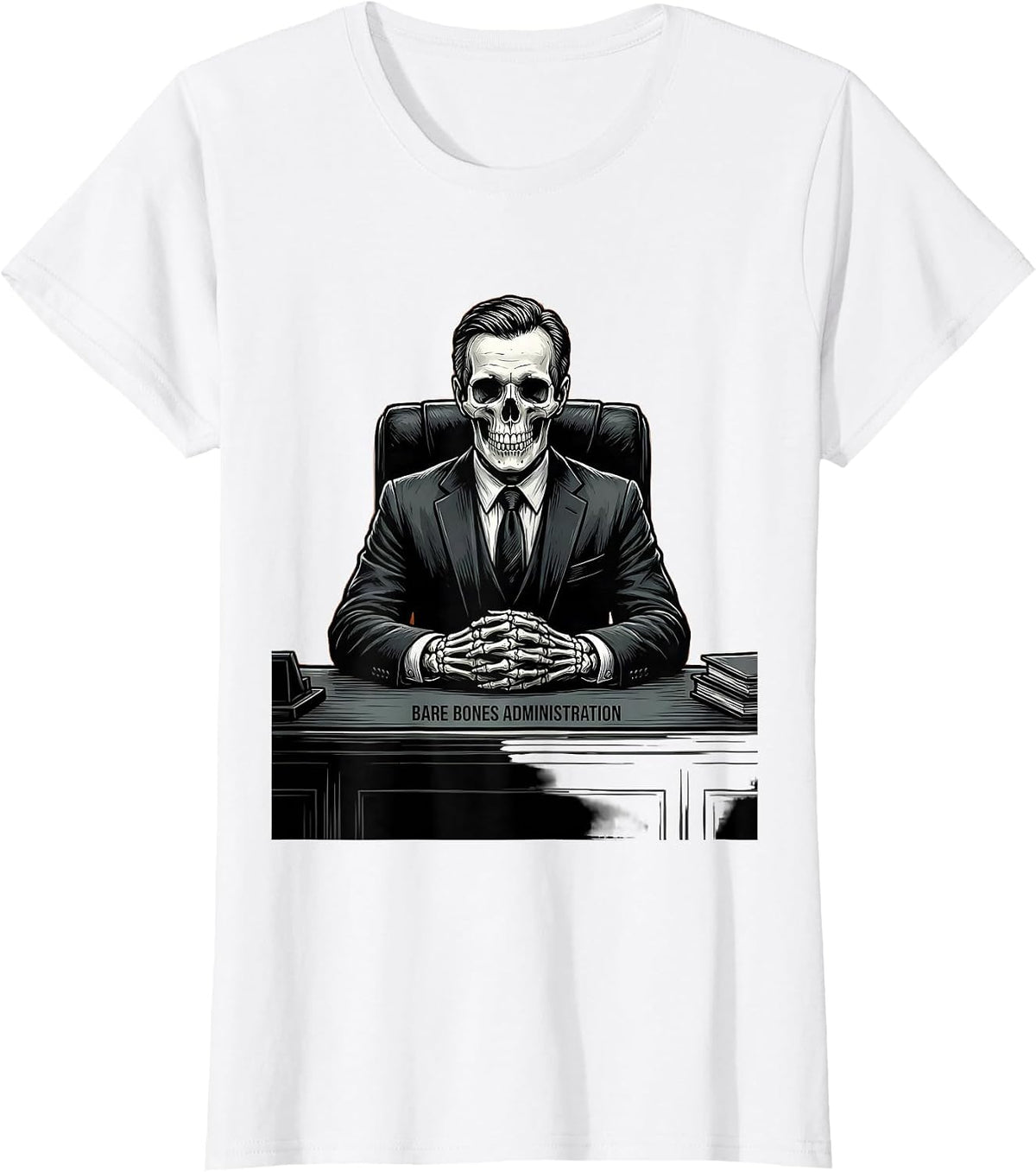 Women's Bare Bones Administration Halloween Principal Design T-Shirt - White