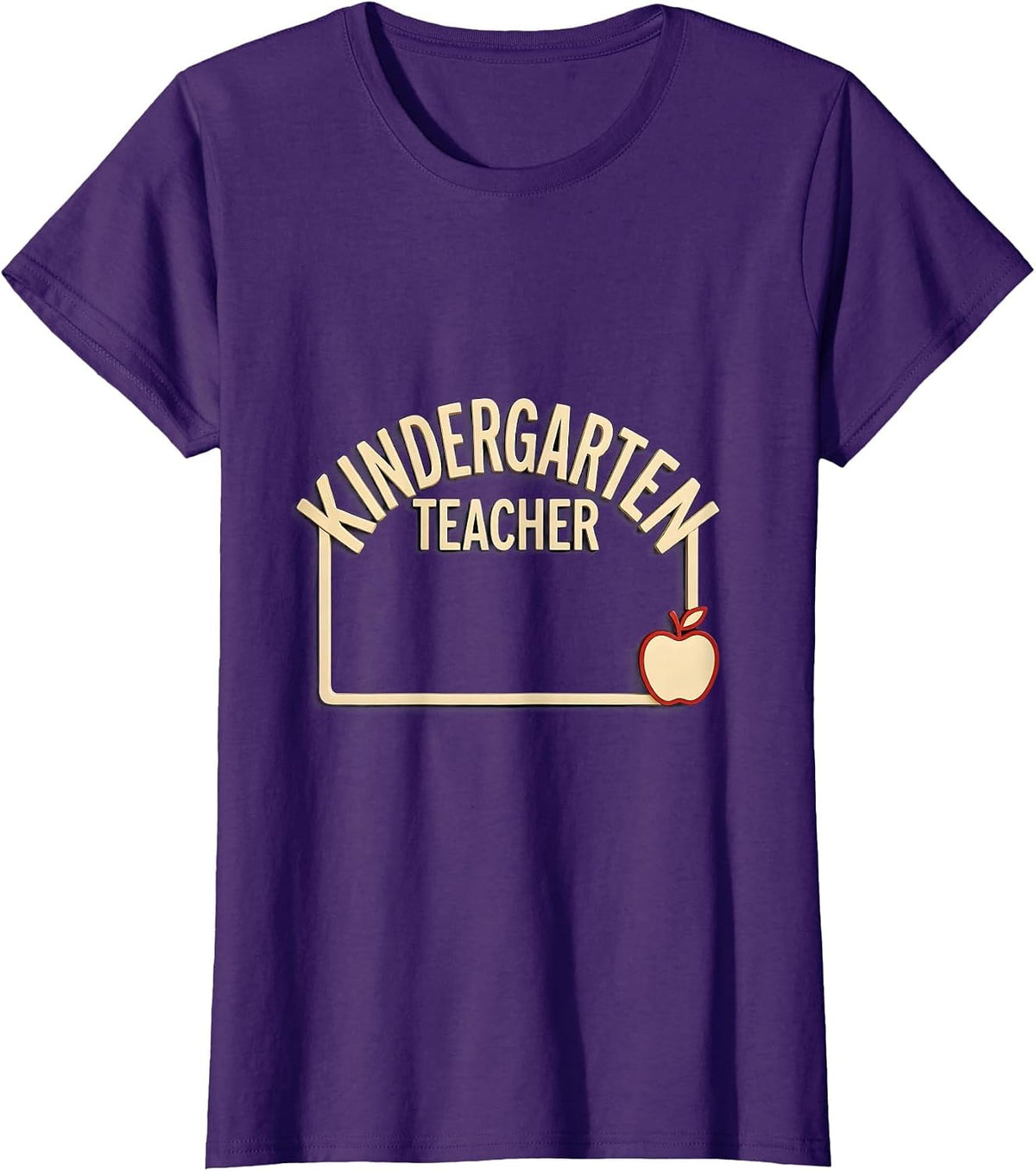 Women's Kindergarten Teacher Cute Pencil Apple Back To School T-Shirt - Purple