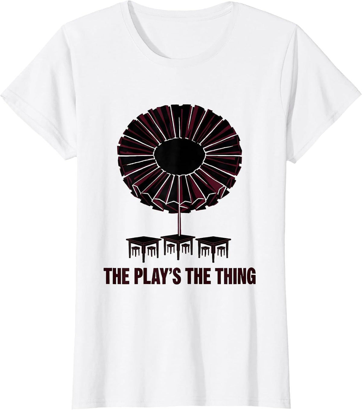 Women's The Play's The Thing Vintage Shakespeare Quote Literature T-Shirt - White