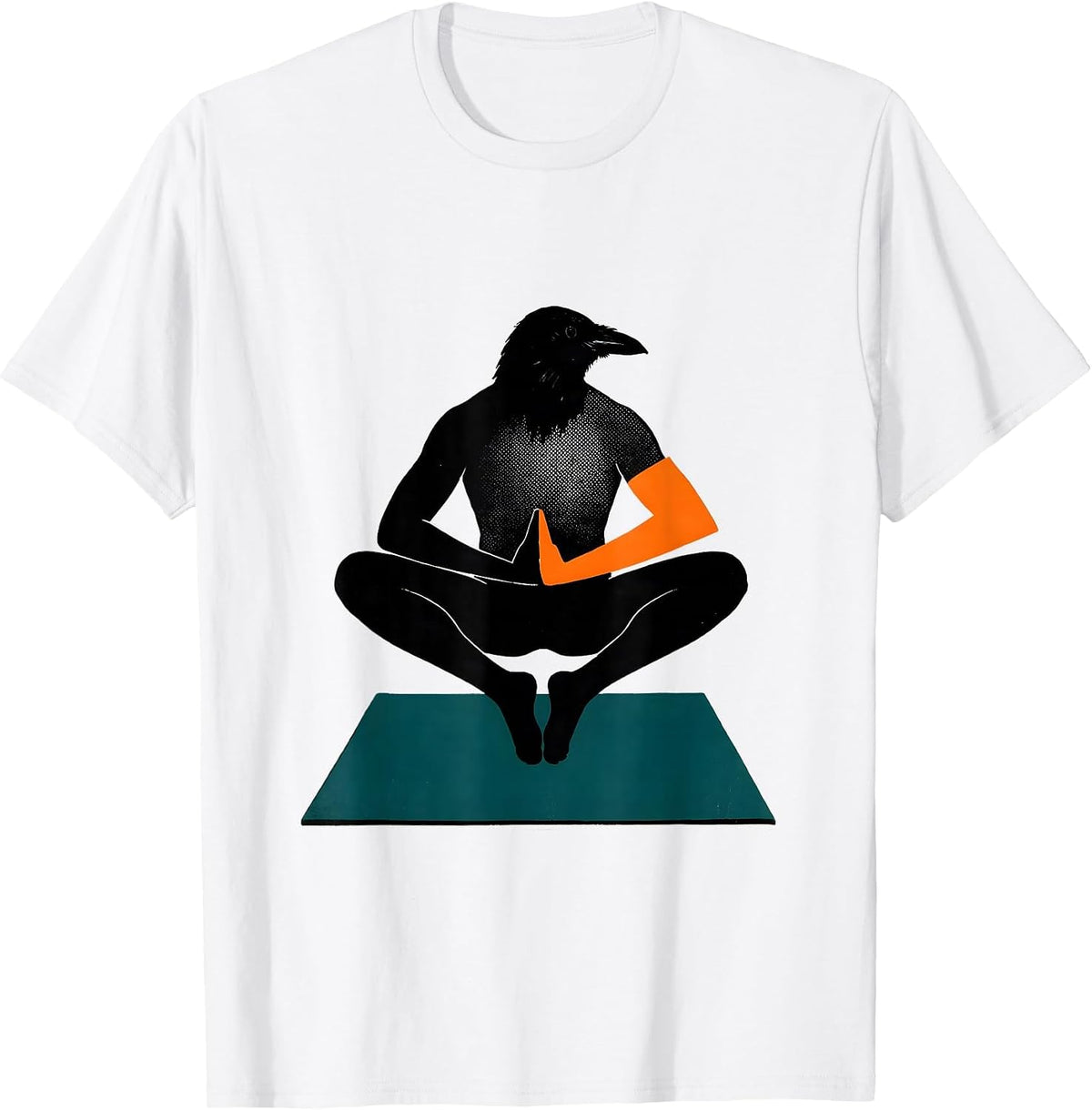 Men's Crow Yoga Pose Spiritual Meditation Humor T-Shirt - White