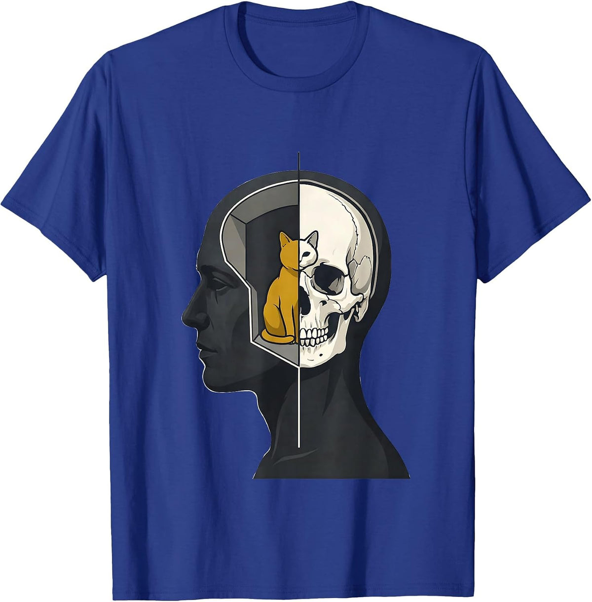 Men's Schrodingers Cat Quantum Physics Humor Conceptual Design T-Shirt - Royal Blue