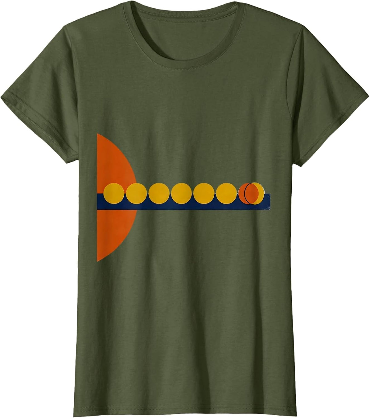Women's Pluto Planet Solar System Funny Astronomy Science T-Shirt - Olive Green