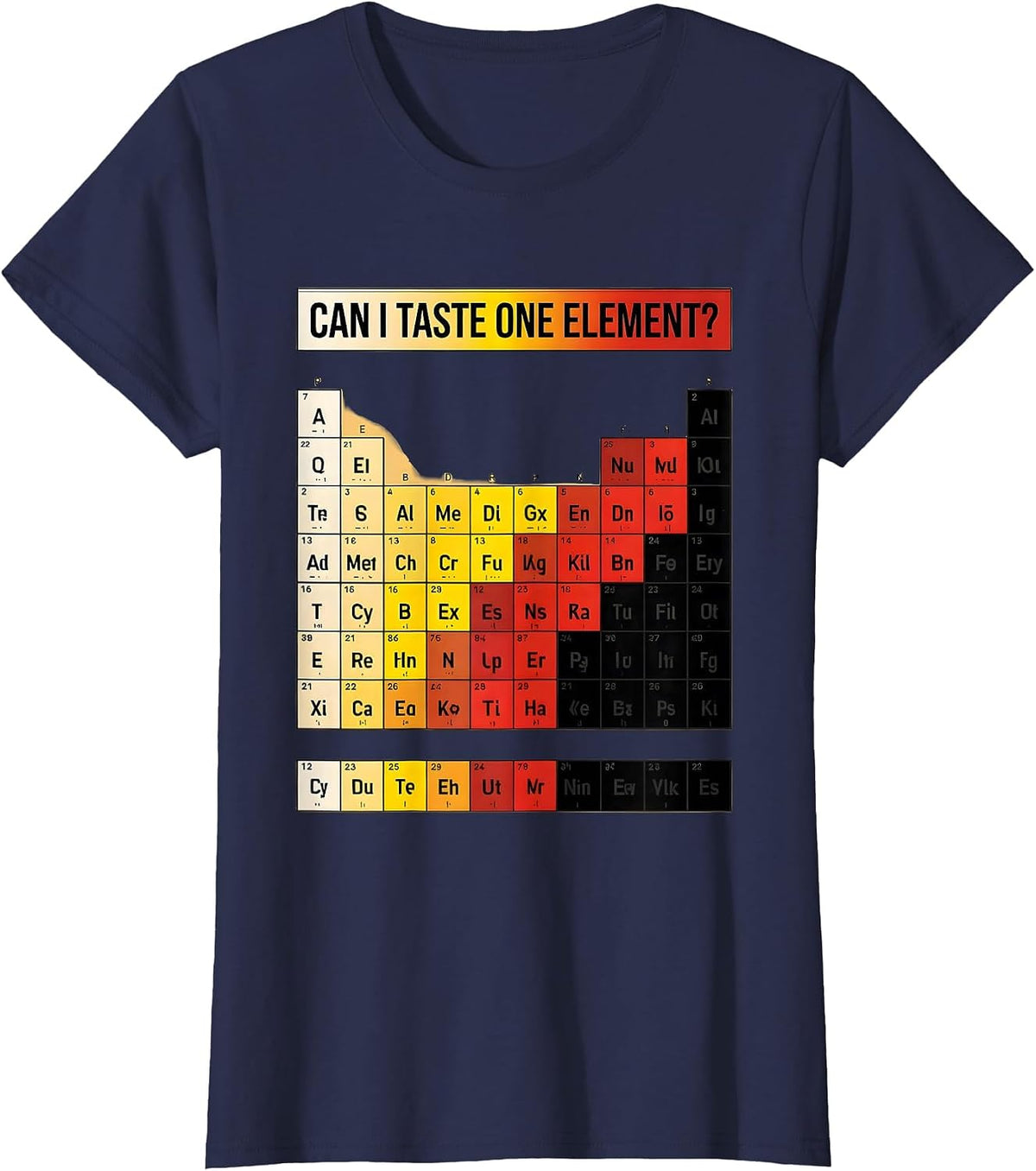 Women's Can I Taste One Element Funny Periodic Table Science Teacher T-Shirt - Navy Blue