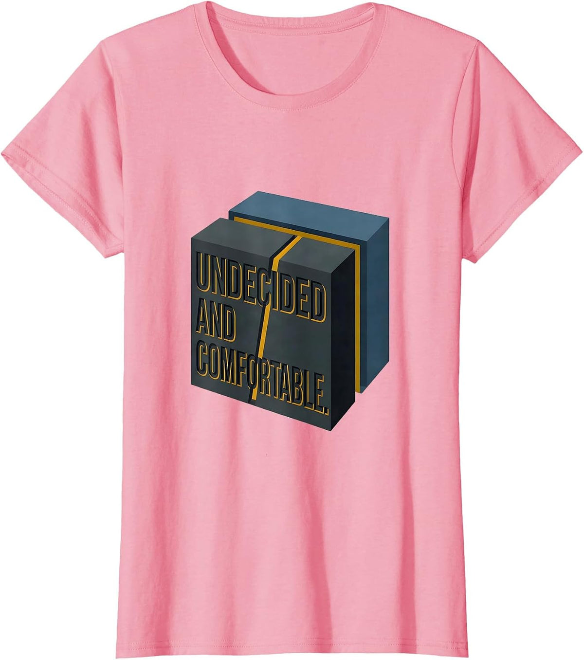 Women's Undecided And Comfortable Editorial Conceptual Quantum T-Shirt - Pink