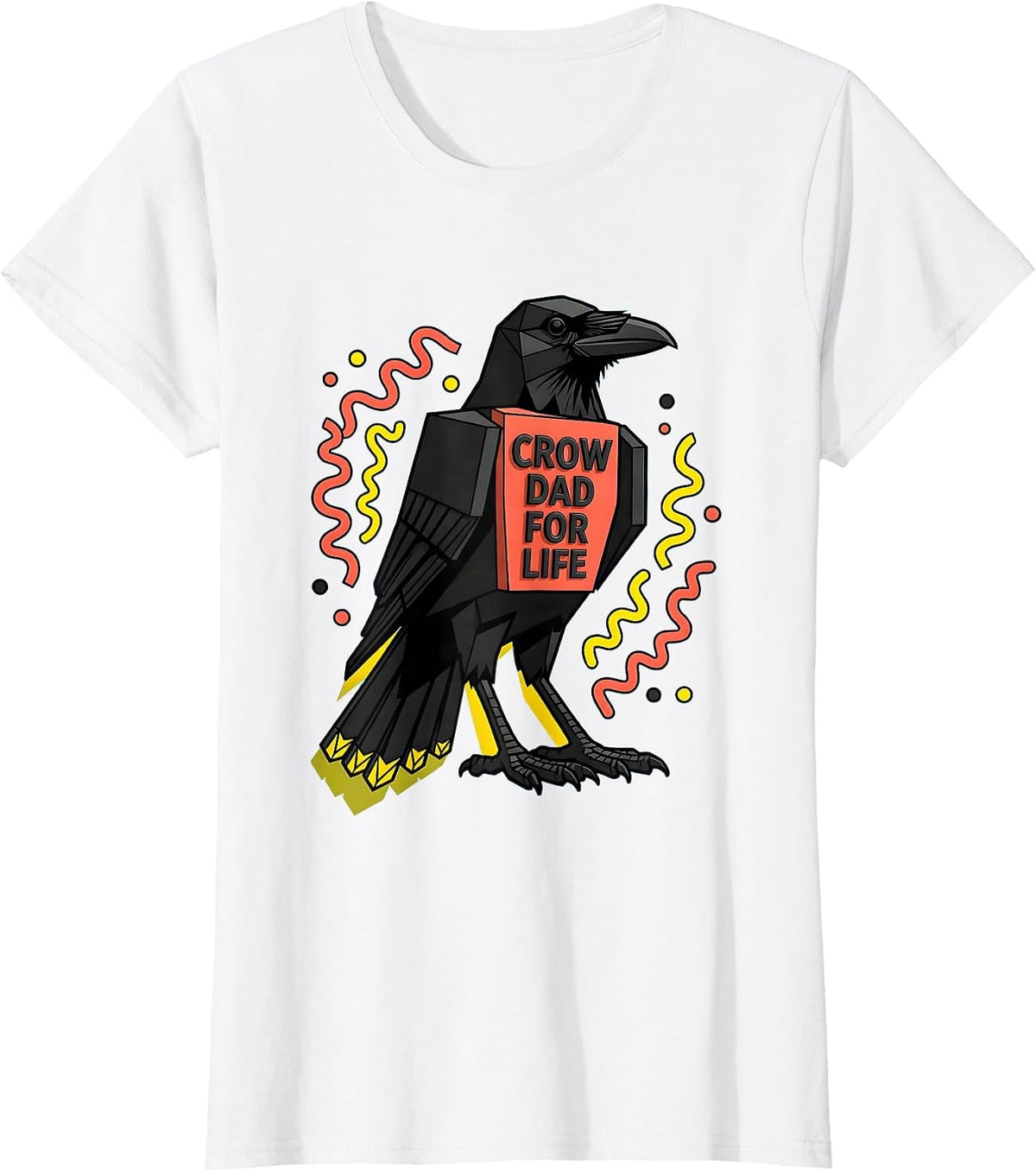 Crow Dad For Life Wildlife Bird Father Design T-Shirt - White