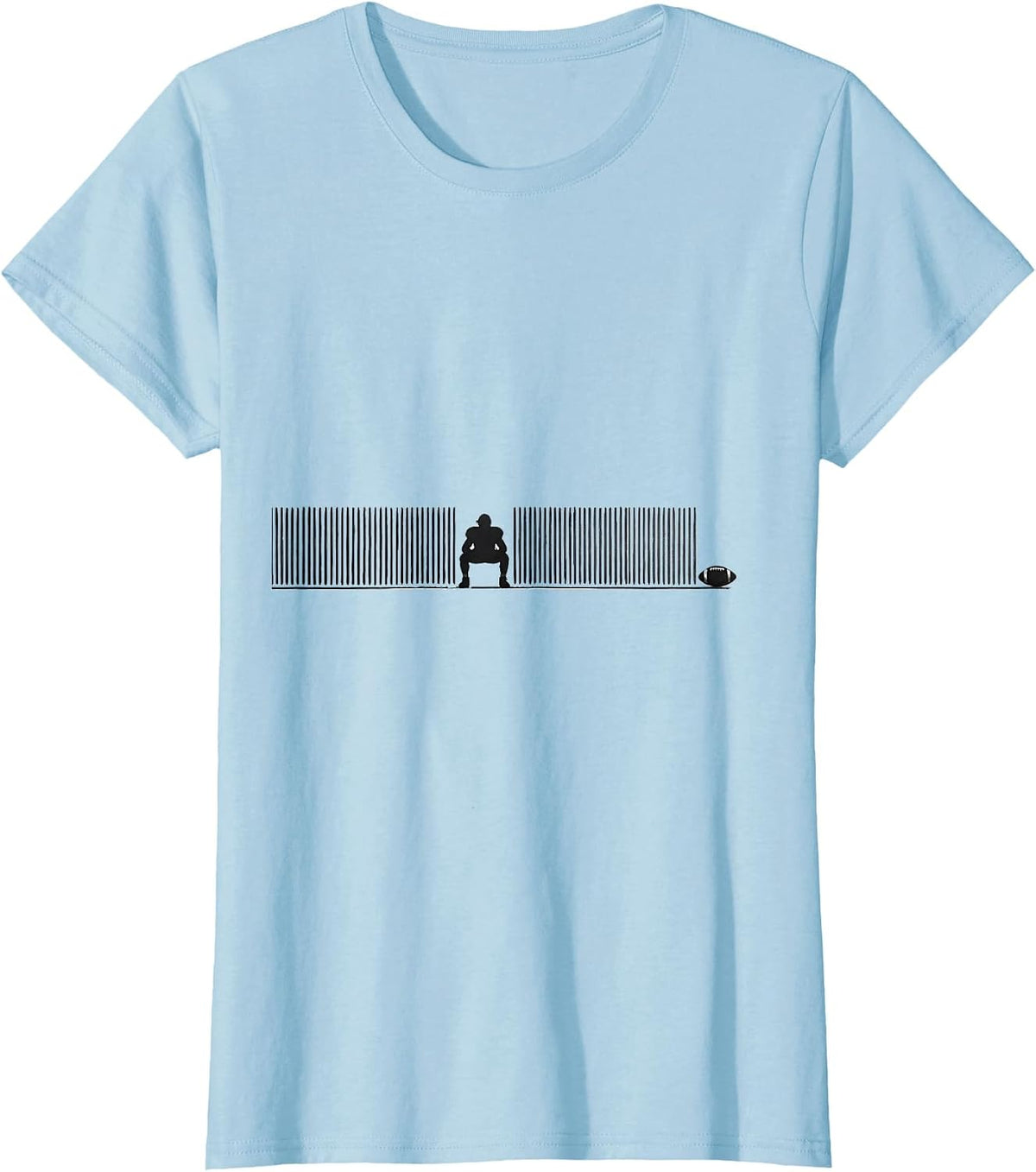 Women's Football Lineman Minimalist Fan Humor T-Shirt - Baby Blue