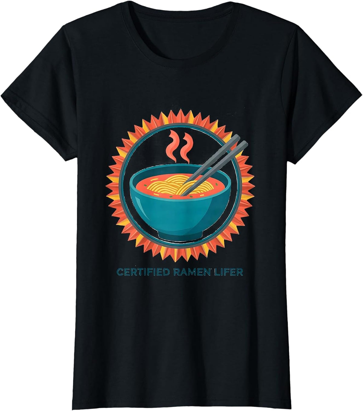 Certified Ramen Lifer Retro Food Lover Gift T-Shirt - Black