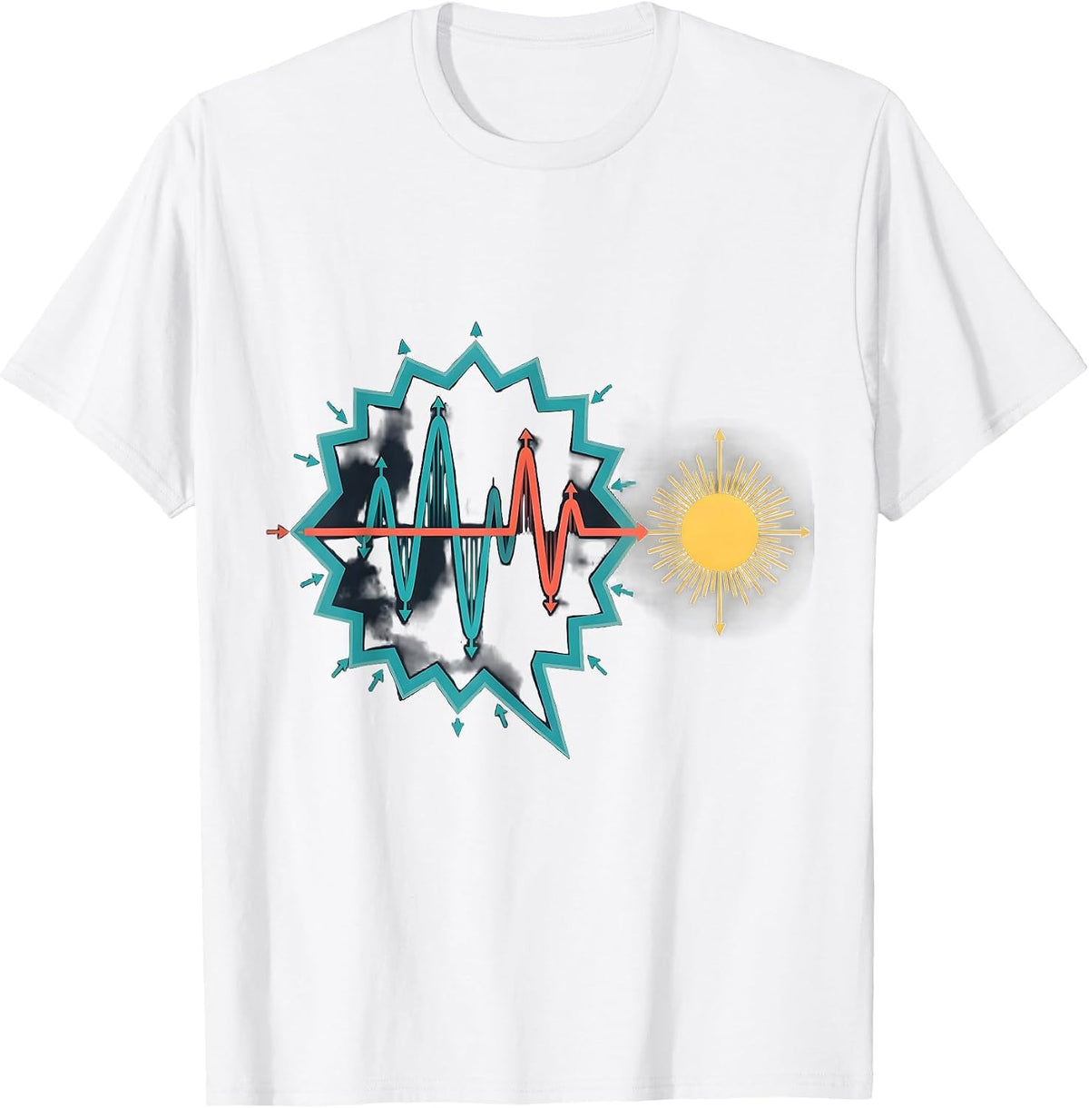 Men's Electric Magnetic Wave Physics Faith Humor T-Shirt - White