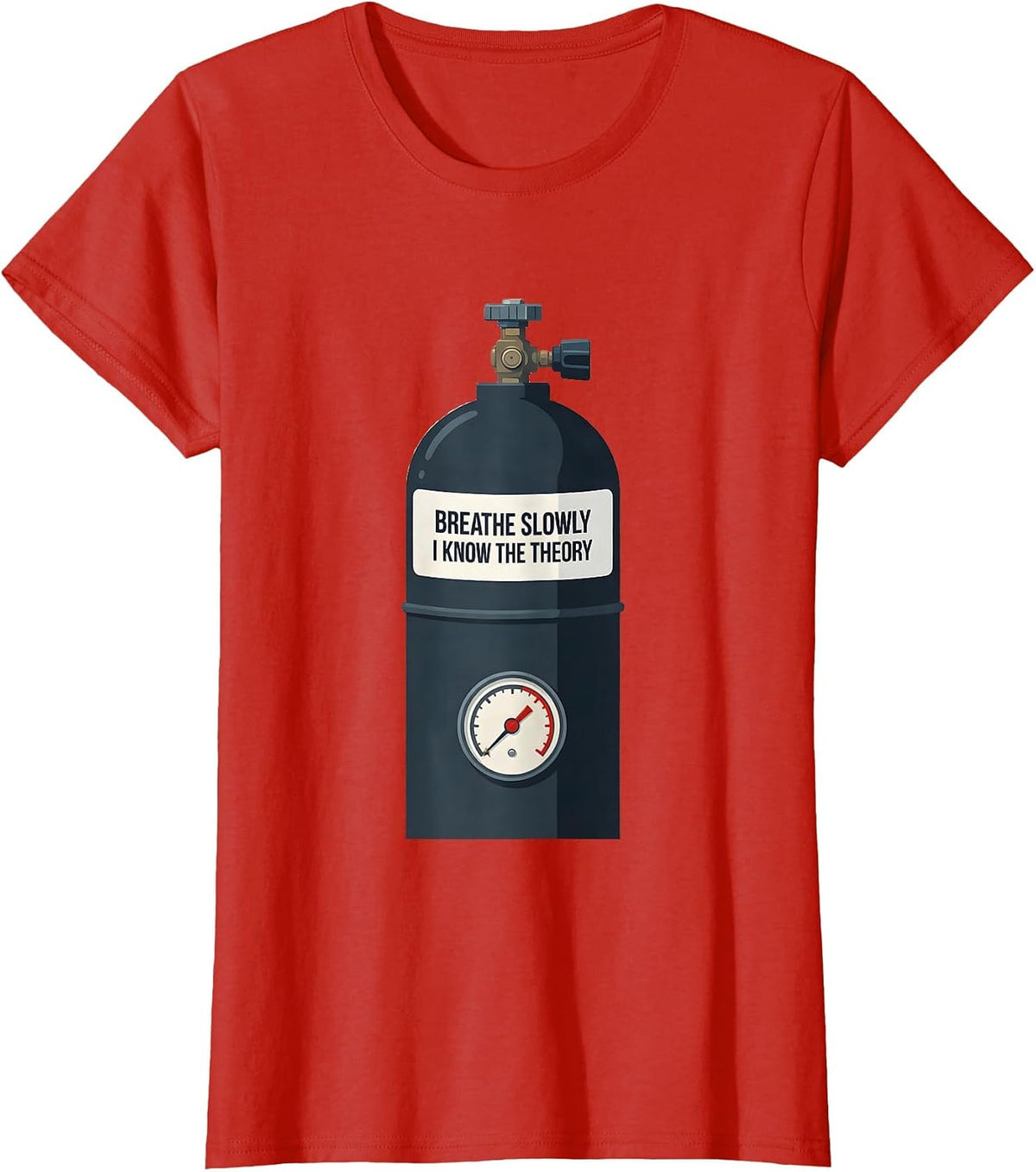 Women's Breathe Slowly I Know The Theory Funny EMT Paramedic Gift T-Shirt - Red