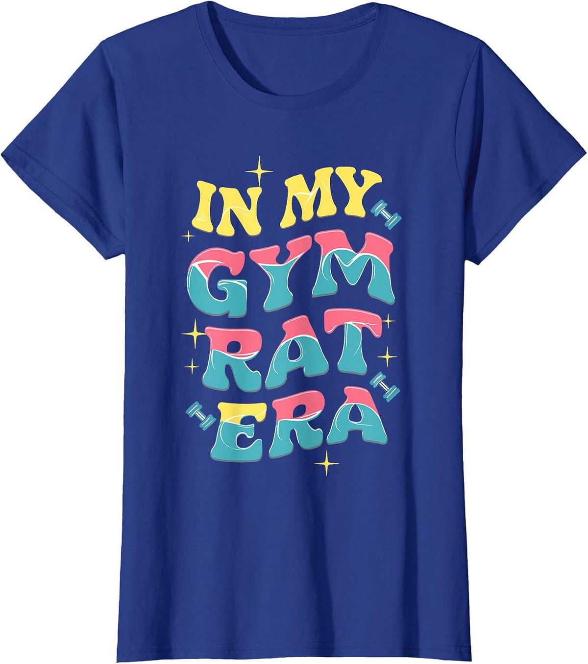 in My Gym Rat Era Groovy Fitness Bodybuilding Workout Womens T-Shirt - Royal Blue