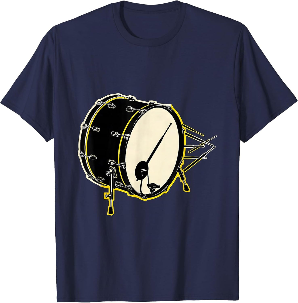 Stencil Bass Drum Drummer Humor Vintage Gift T-Shirt - Navy Blue