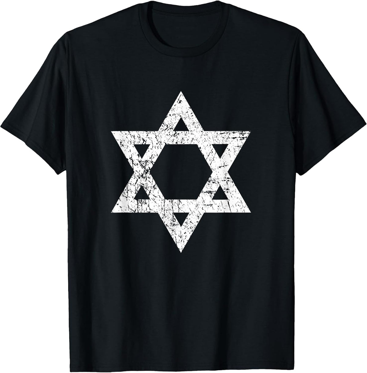 Vintage Distressed Style Star of David Jewish T-Shirt T-Shirt - Black