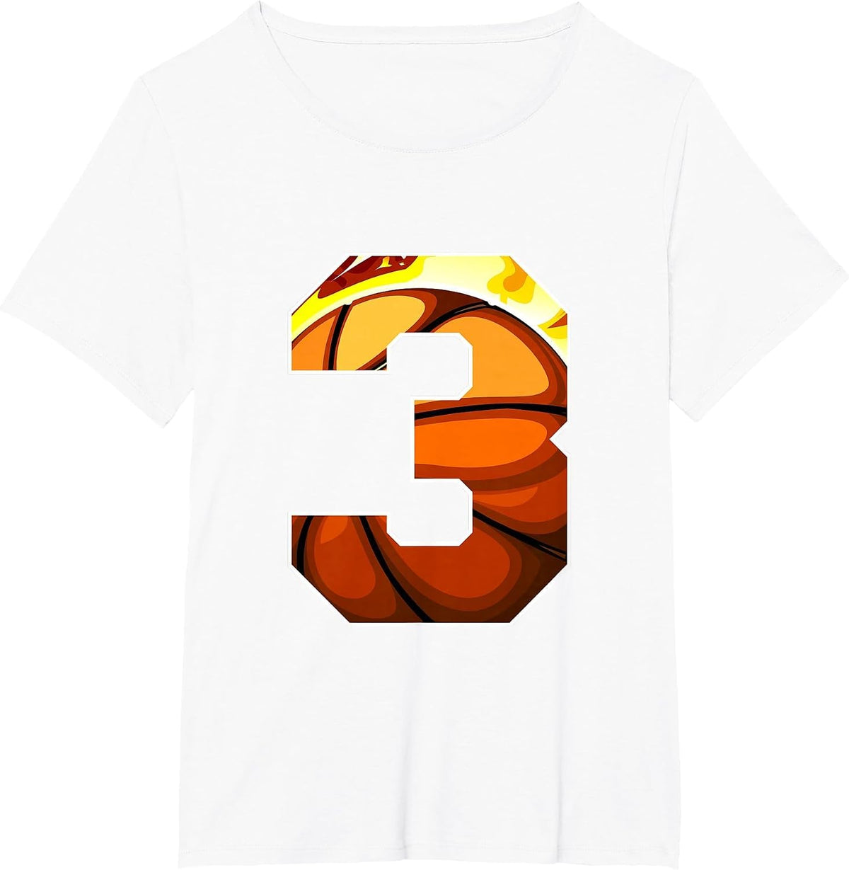 Boys Personalized Custom Number 3 Basketball T-Shirt - White