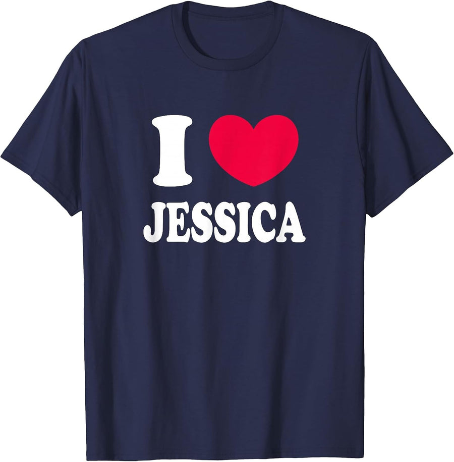 I Love Jessica T-Shirt - Navy Blue