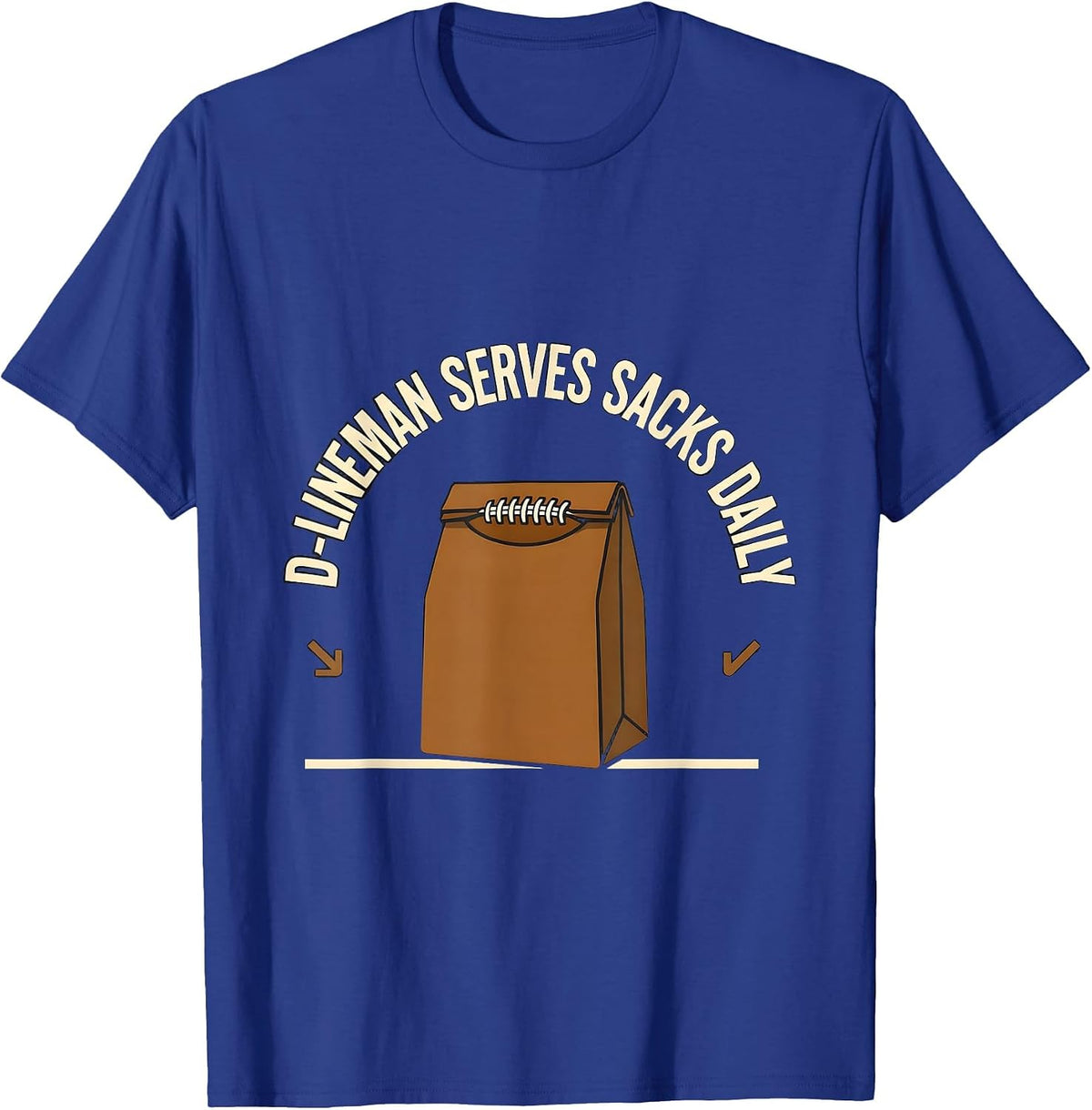 D-Lineman Serves Sacks Daily Funny Football Lineman Youth T-Shirt - Royal Blue