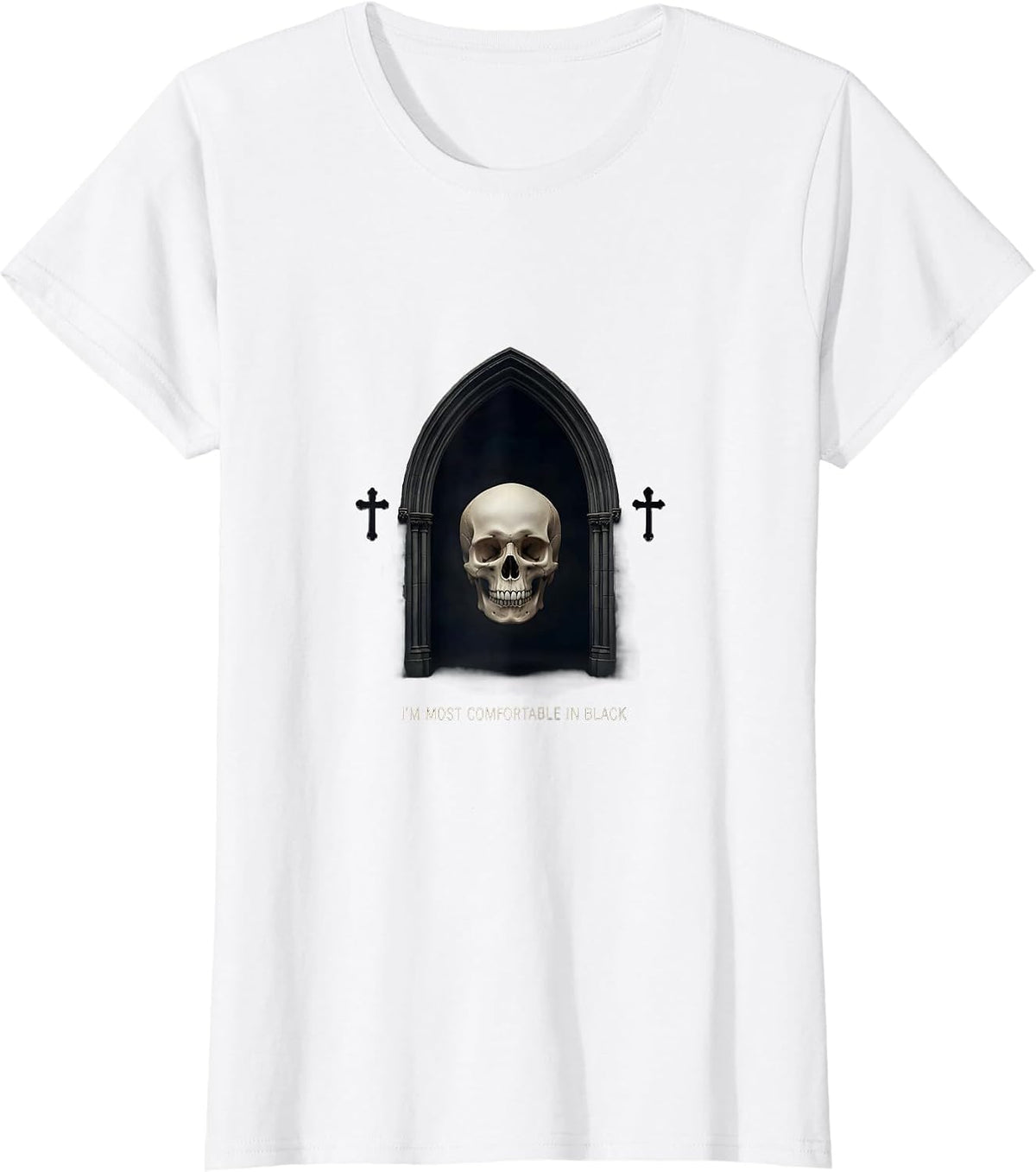 I'm Most Comfortable In Black Minimal Gothic Alt Y2K Grunge T-Shirt - White