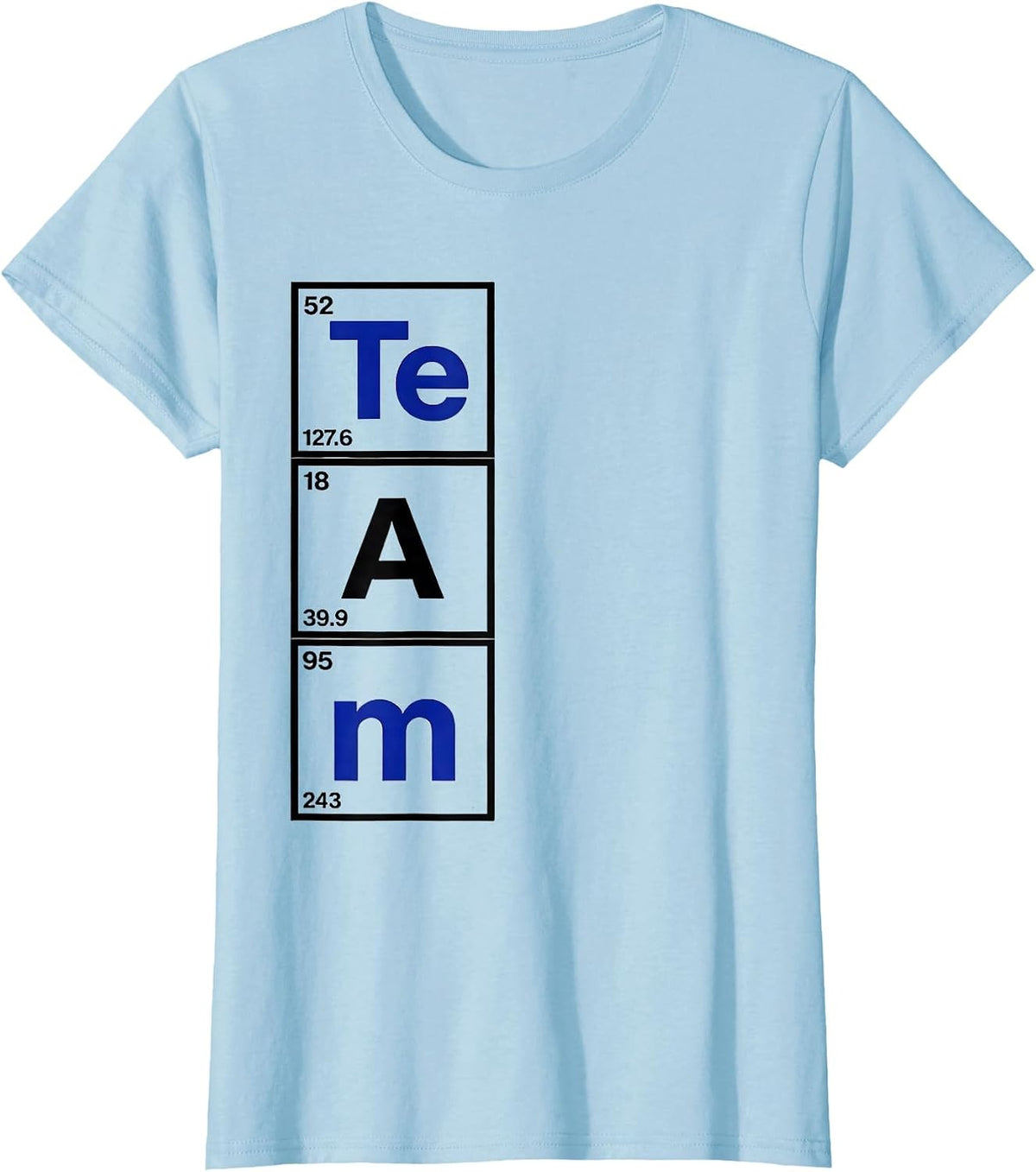 Women's TeAm Swiss International Periodic Table Chemistry Science T-Shirt - Baby Blue