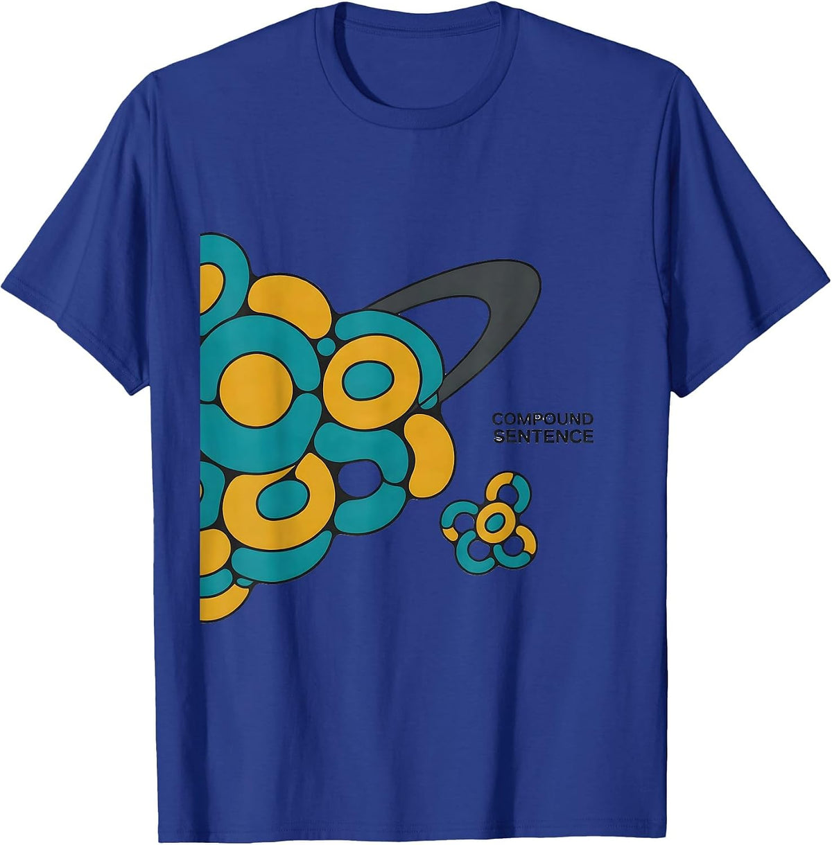 Men's Compound Sentence Midcentury Modern Chemistry Nerd Humor T-Shirt - Royal Blue