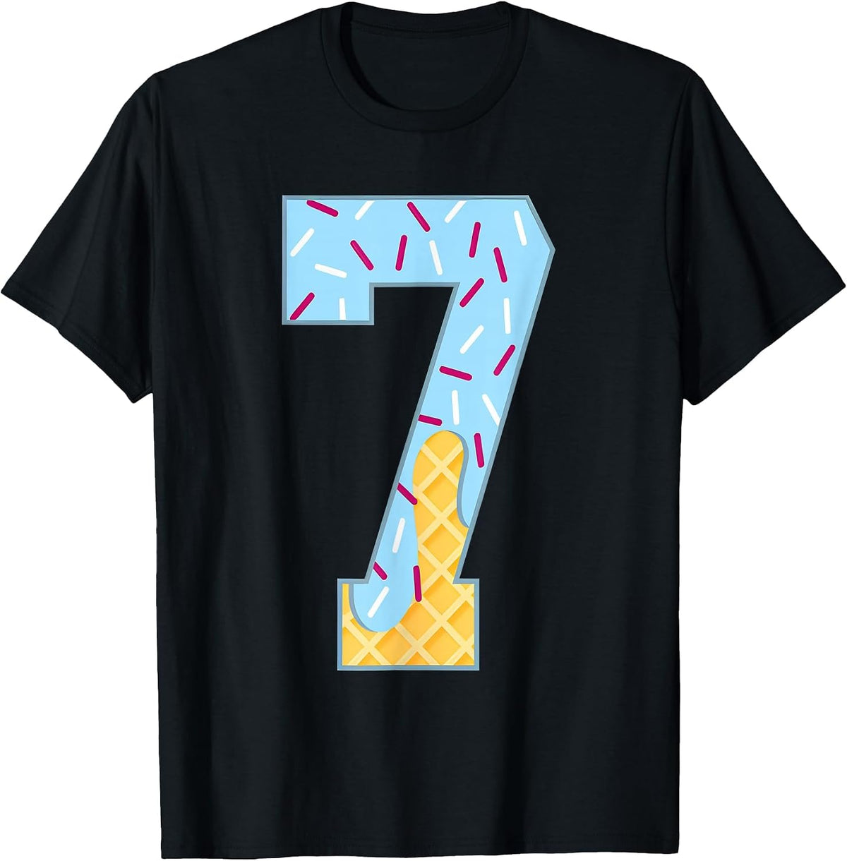 Number 7 Ice Cream Drip 67 Meme Couple Halloween Costume T-Shirt - Black