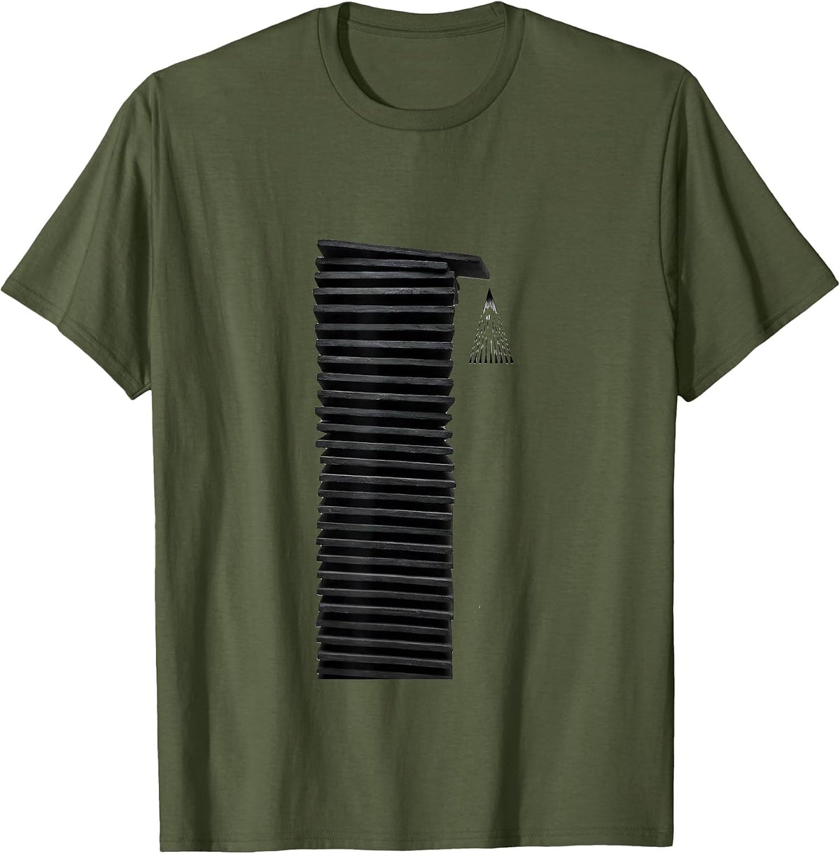 Men's Grounded Electrician Minimalist Skeleton Humor T-Shirt - Olive Green