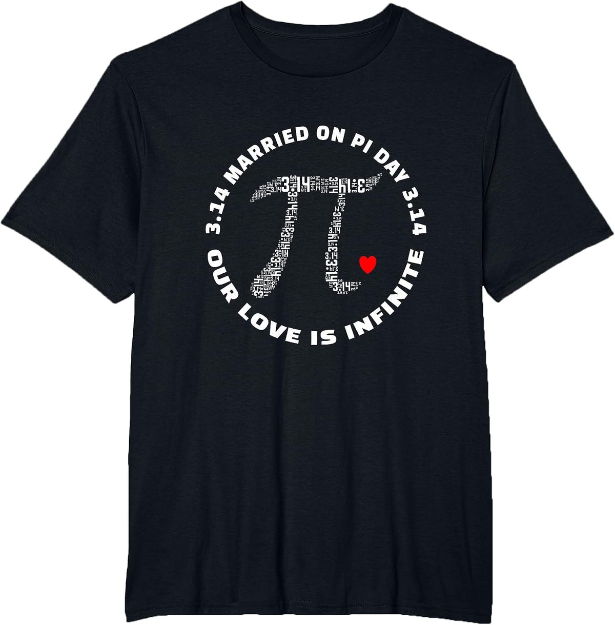 Married On Pi Day 3.14 - Wedding Anniversary T-Shirt - Black