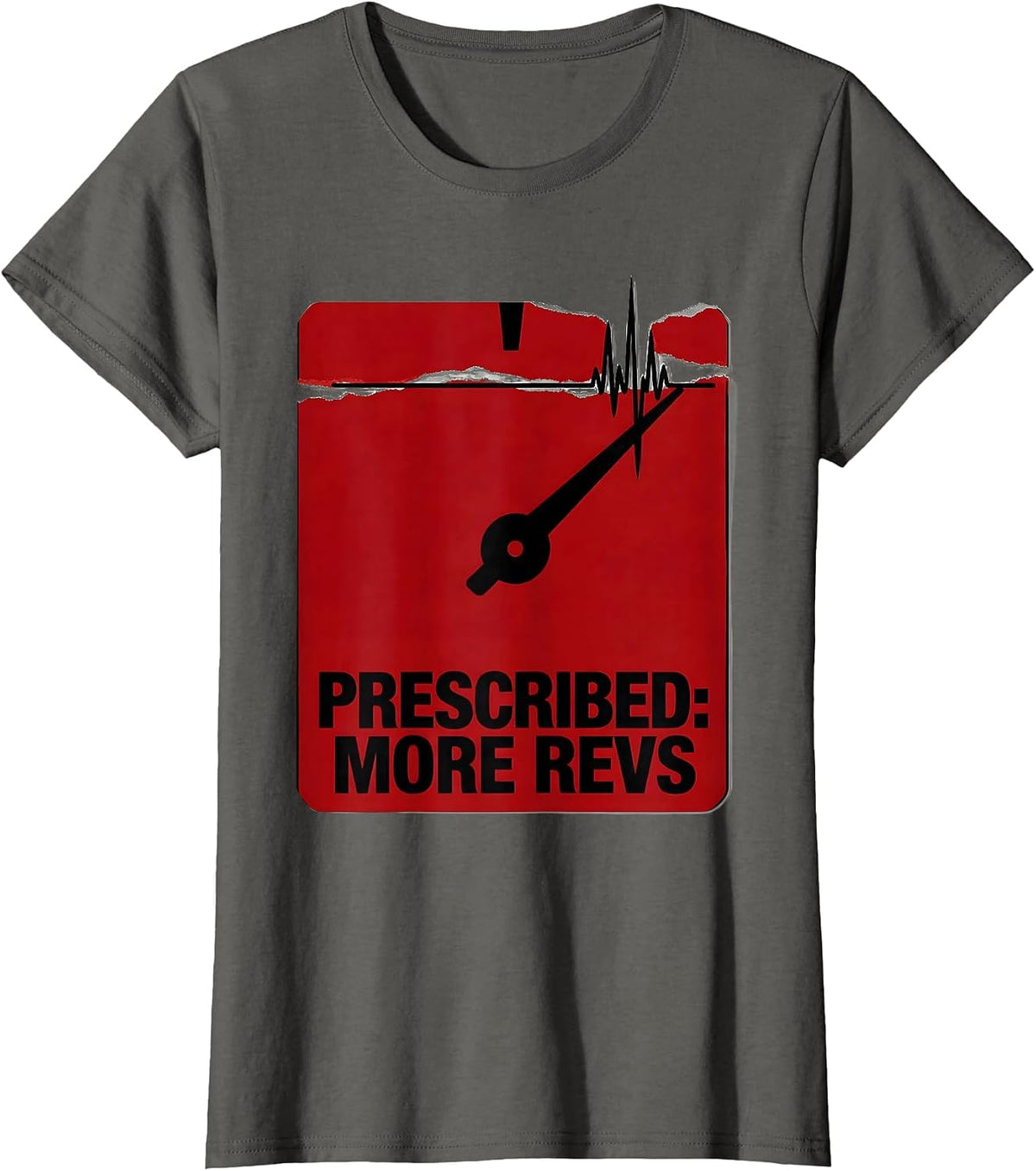 Women's More Revs Funny Car Guy Auto Mechanic Racing Enthusiast T-Shirt - Asphalt Grey