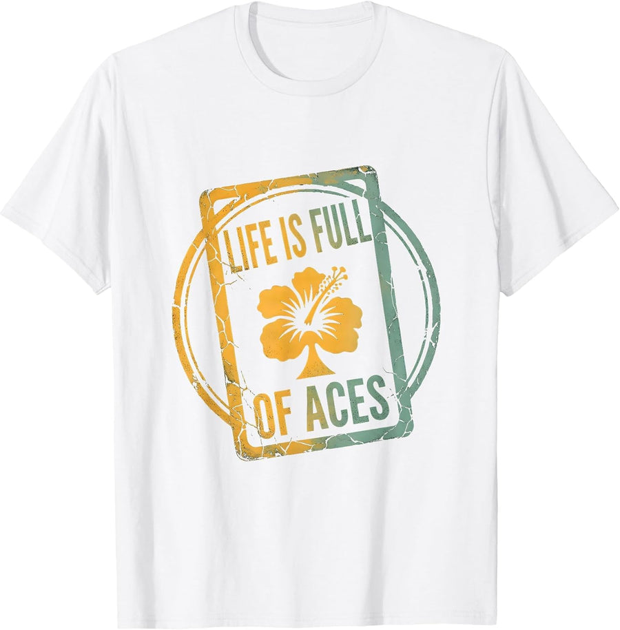 Men's Life Is Full Of Aces Bold Graphic Design T-Shirt - White