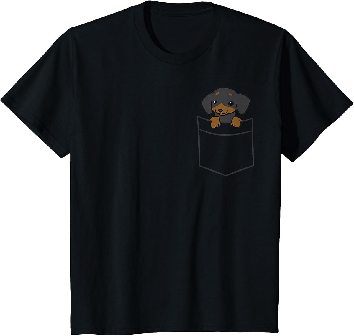 Dachshund Dog in Pocket Funny Dachshund T-Shirt - Black