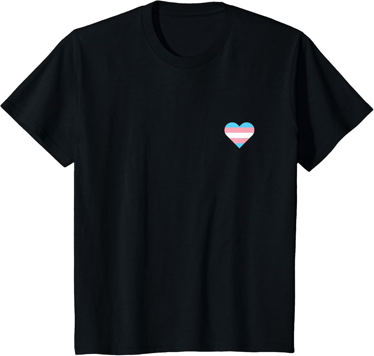 Heart Subtle Trans Pride Flag Transgender Rights LGBTQ Ally T-Shirt - Black