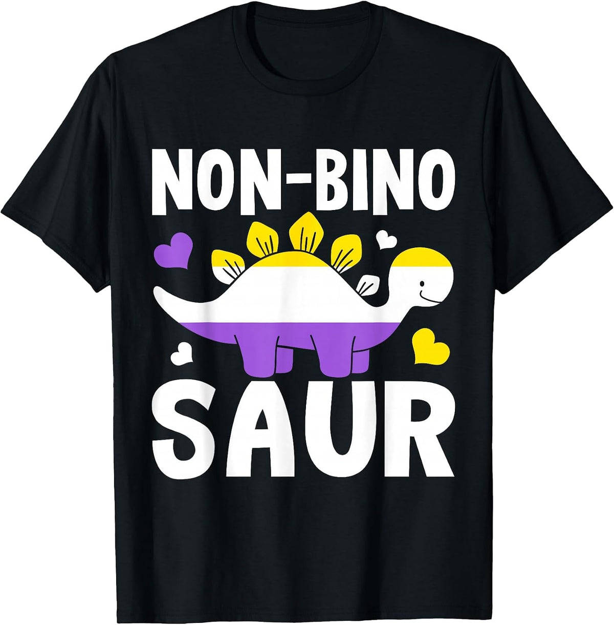 Non Bino Saur Dinosaur Aagender Non Binary T-Shirt - Black