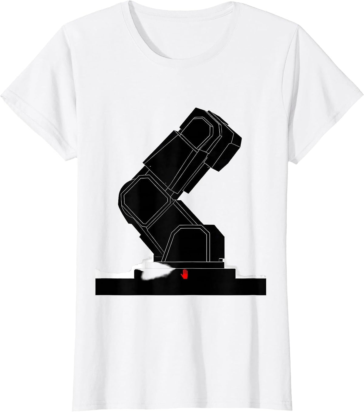Geometric Robotic Arm Tech Humor Engineer Gift T-Shirt - White