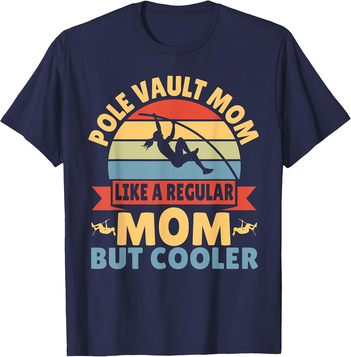 Pole Vault Mom Vintage Track and Field Mother Women T-Shirt - Navy Blue