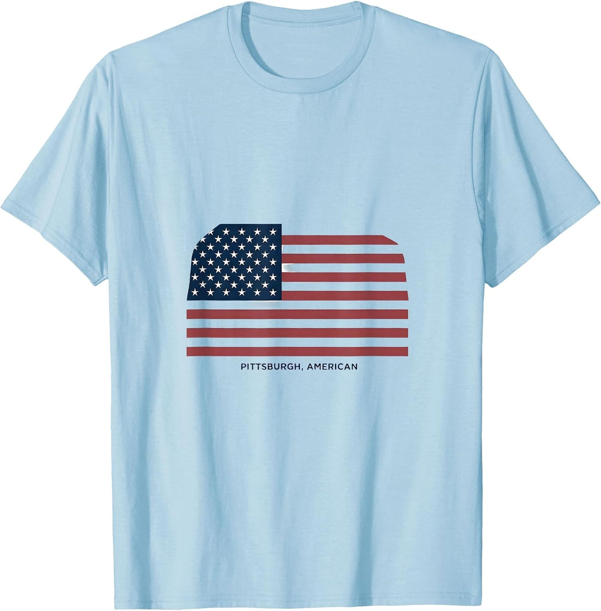 Men's Pittsburgh, American Minimalist Patriotic Faith Over Fear T-Shirt - Baby Blue