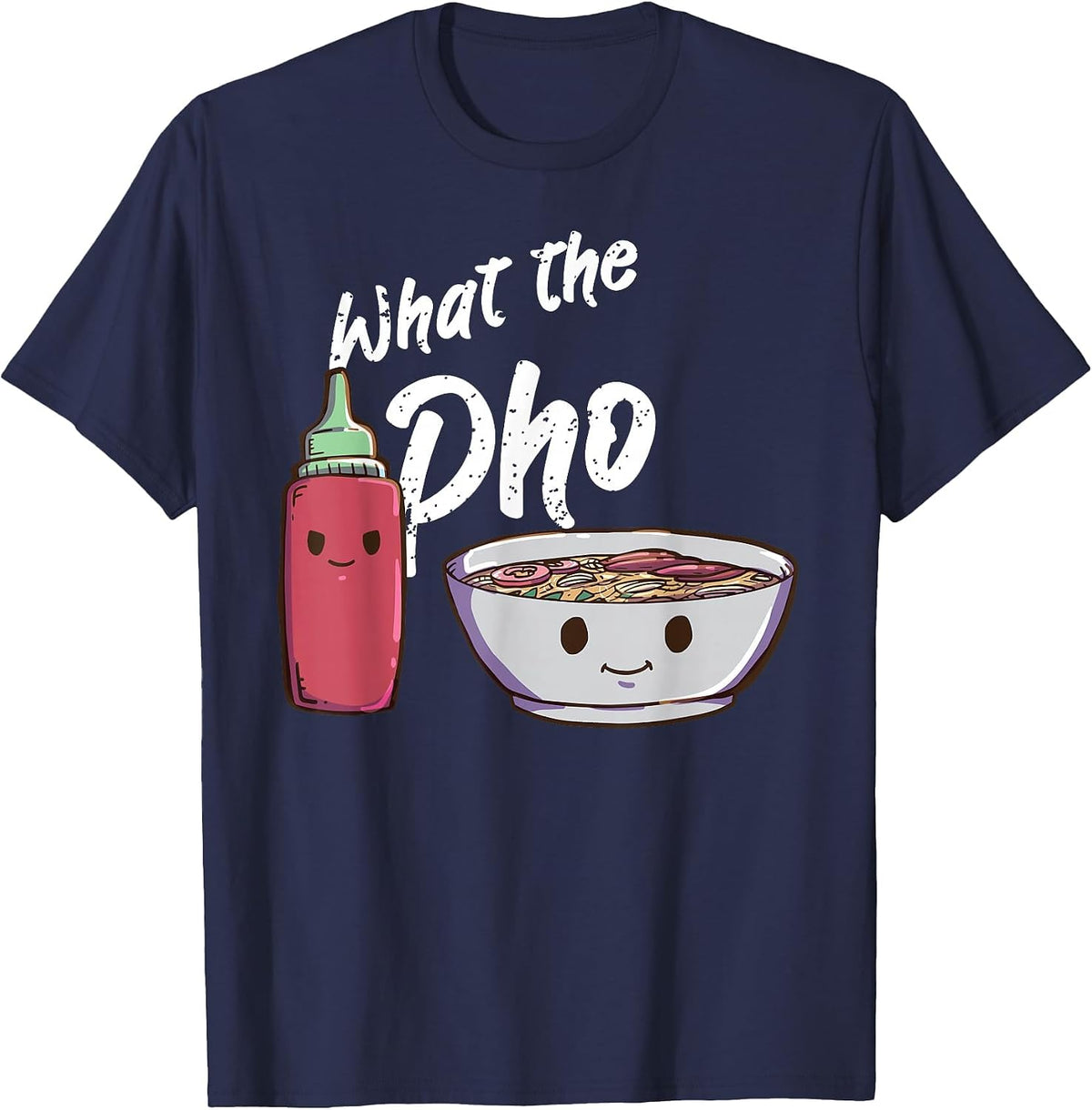 Pho Ramen Noodles Vietnamese Anime Kawaii T-Shirt - Navy Blue