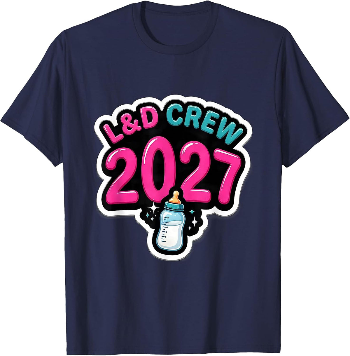 Men's L&D Crew 2027 Funny Nurse Crew New Years Eve Party T-Shirt - Navy Blue