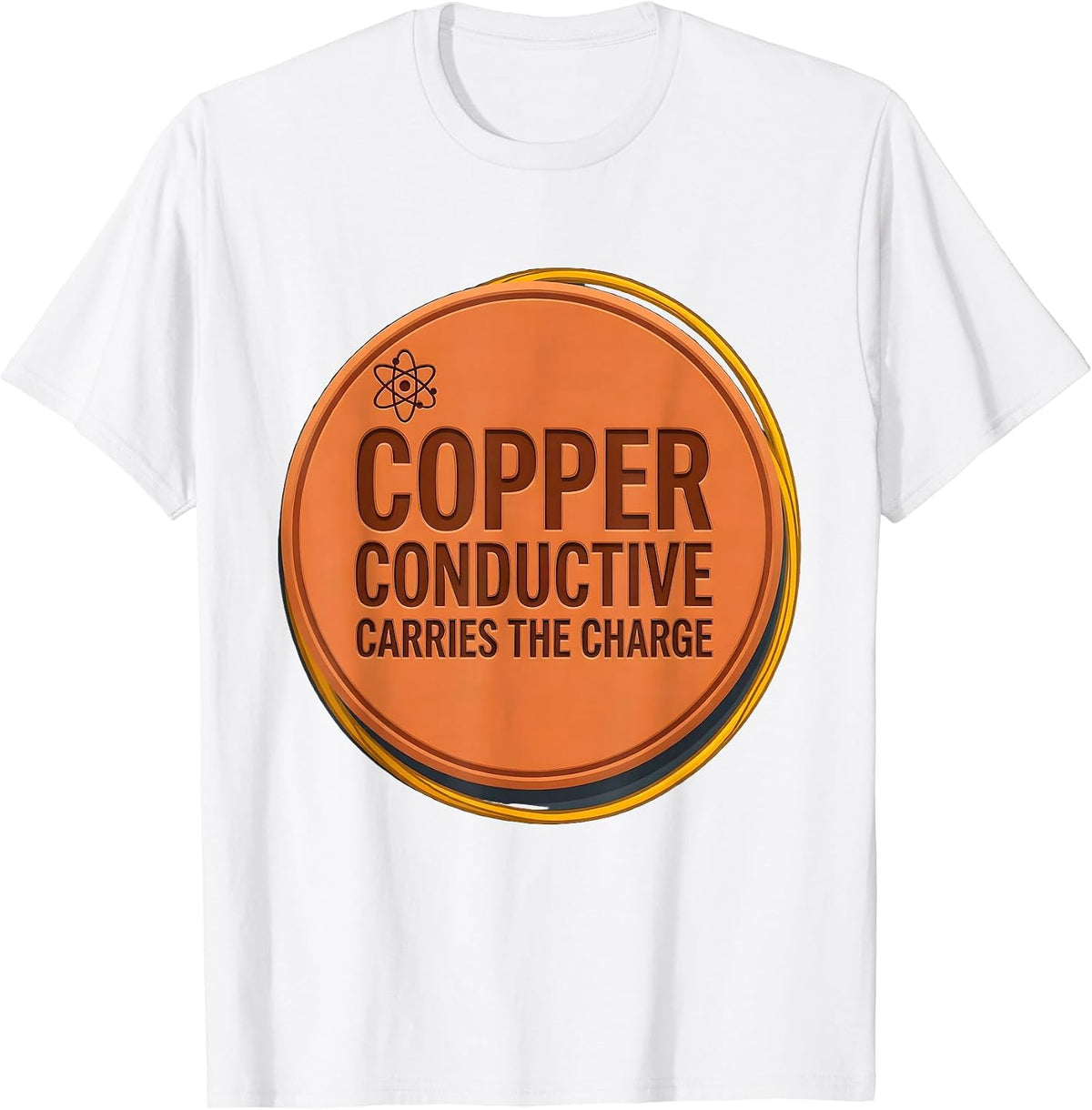 Men's Copper Conductive Carries The Charge Funny Science Chemistry T-Shirt - White