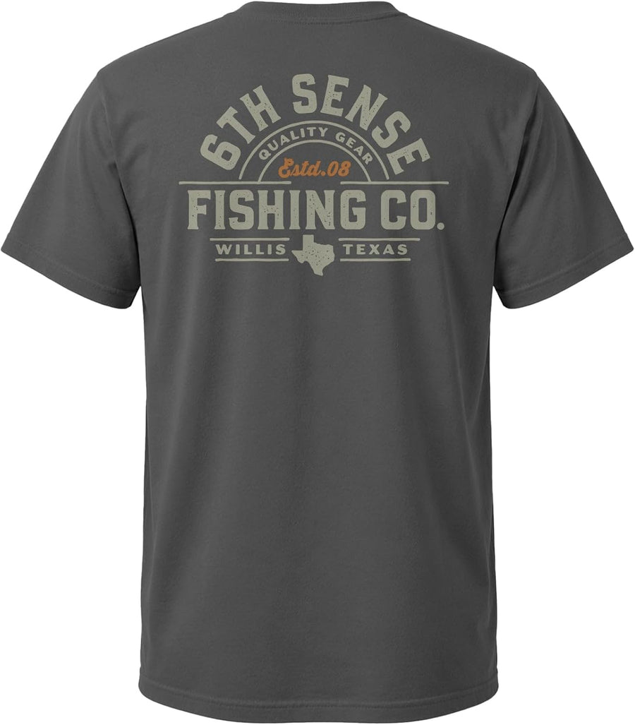 6th Sense – TradingCo. Pocket Tee – Premium Fishing Lifestyle T-Shirt, Athletic Modern Fit Crew Neck Tee - Pepper