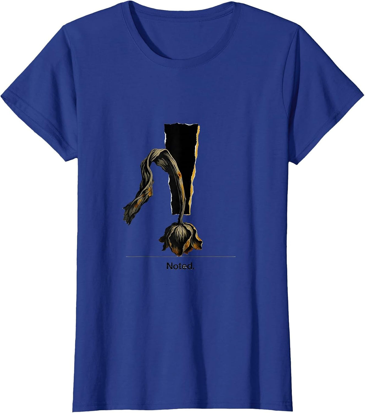 Women's Noted Conceptual Polish Poster Grammar Police Humor T-Shirt - Royal Blue