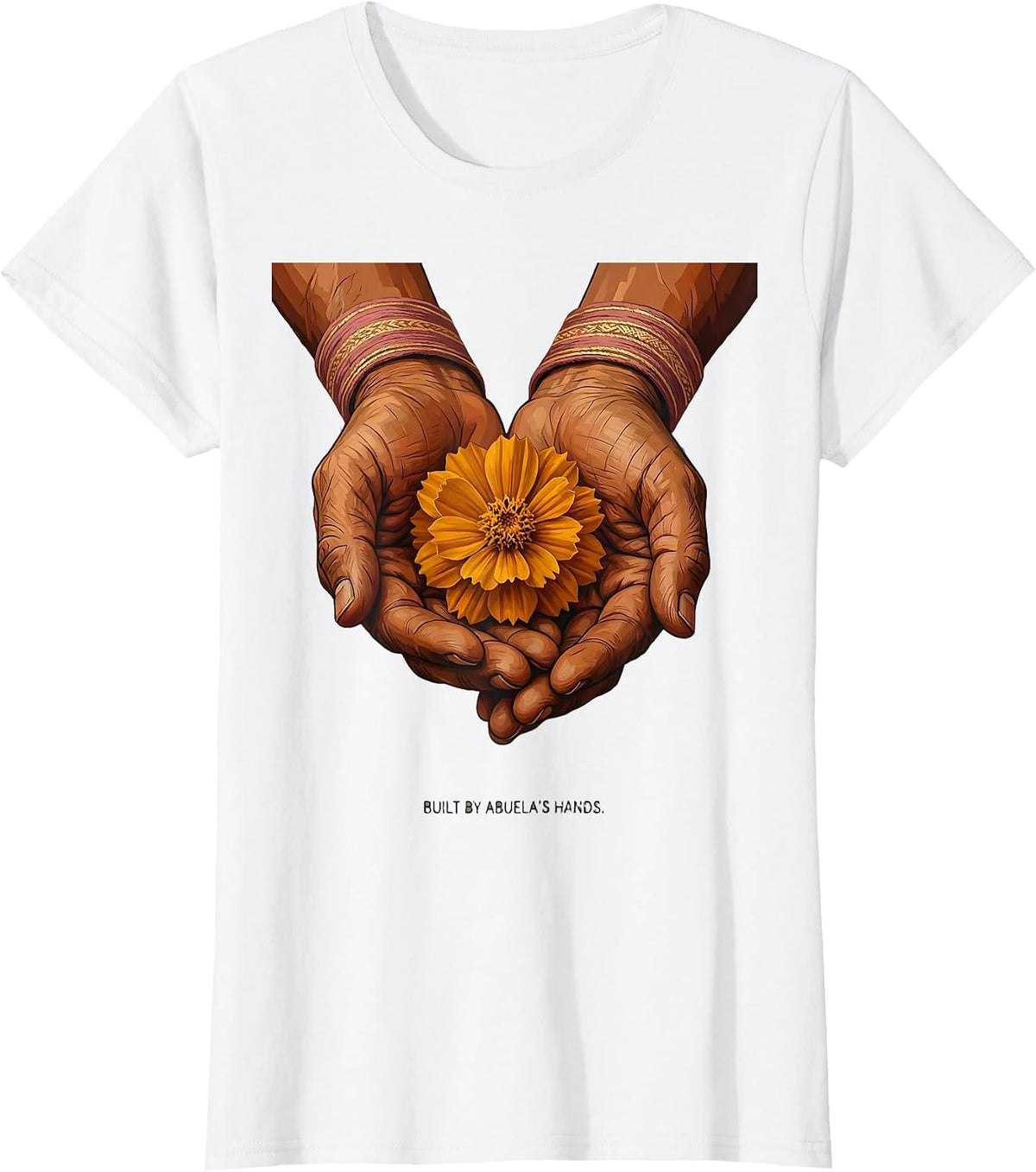 Built by Abuelas Hands Mexico Heritage Design T-Shirt - White
