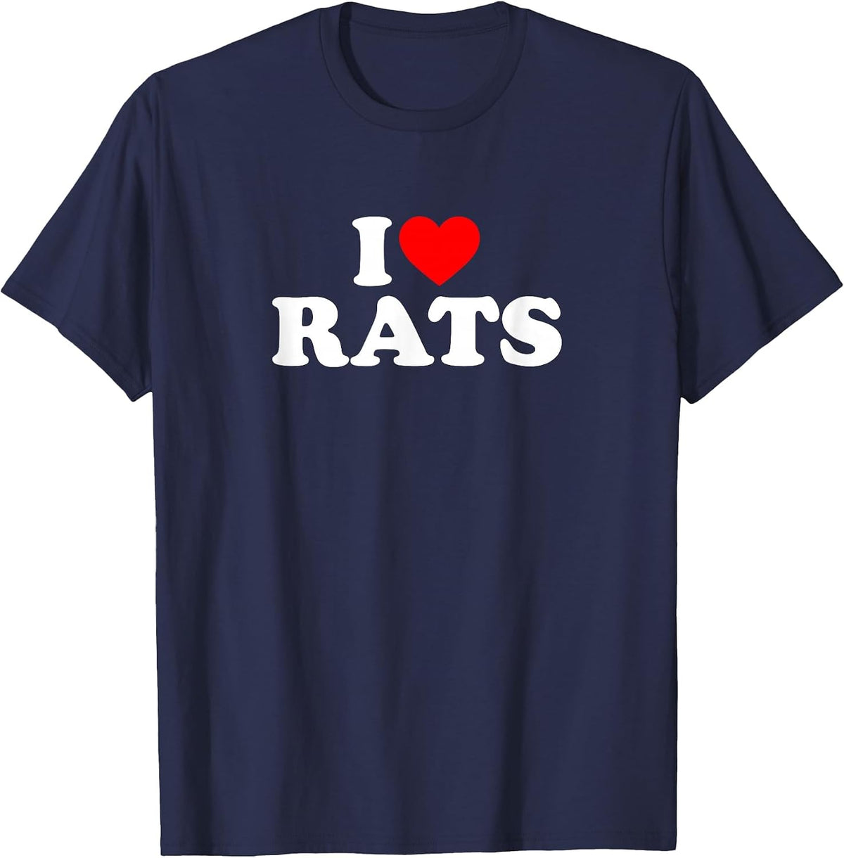 I Love Rats,I Heart Rats T-Shirt - Navy Blue