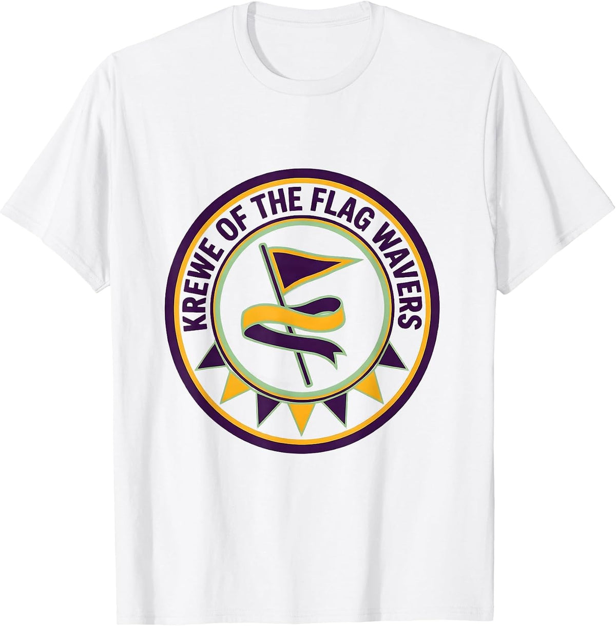 Men's Krewe Of The Flag Wavers Mardi Gras Carnival Party Humor T-Shirt - White