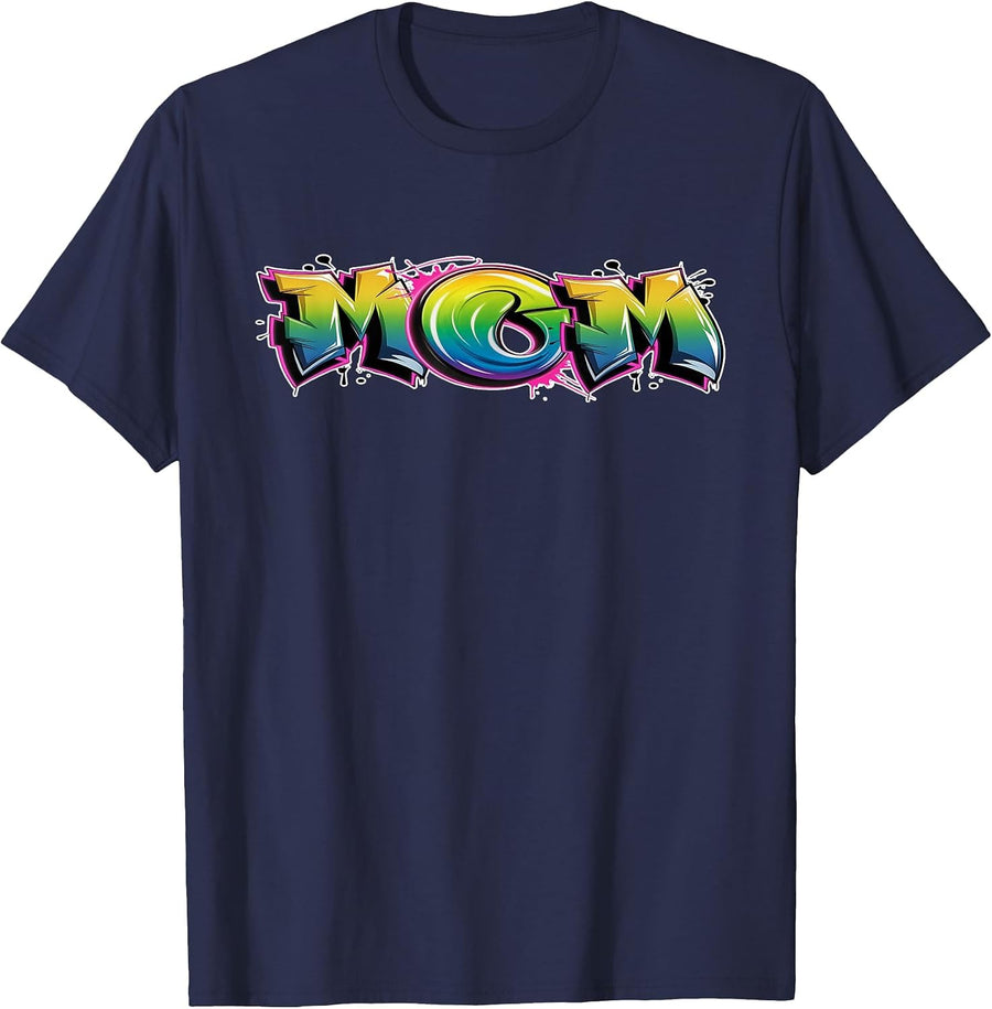 Airbrush Graffiti Mommy Mom Street Artist T-Shirt - Navy Blue