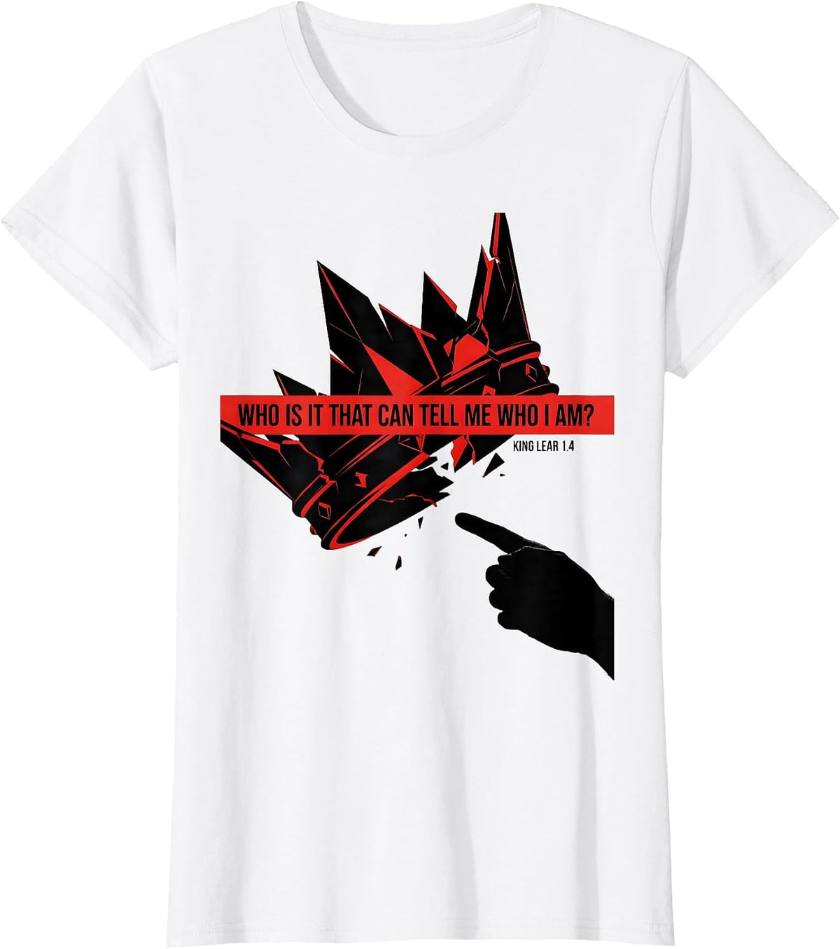 Women's Who Is It That Can Tell Me Who I Am? — King Lear 1.4 T-Shirt - White