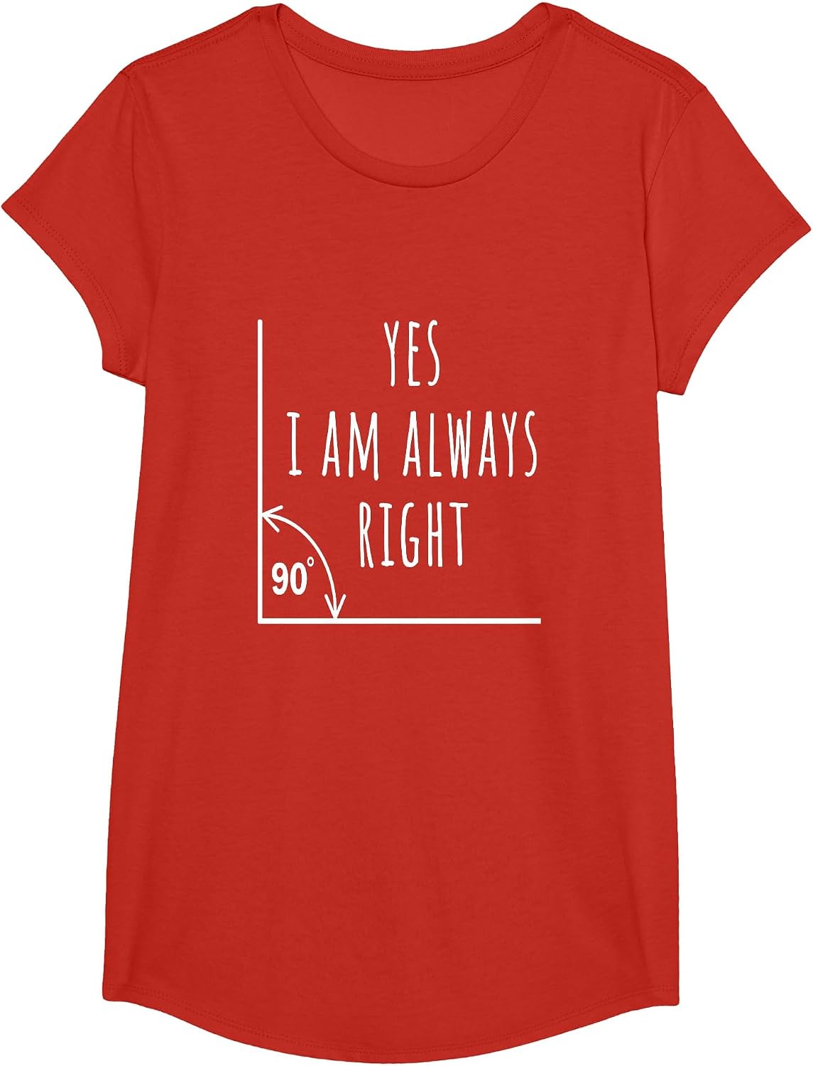 Yes I am Always Right Funny Math Teacher Pun Men Women Kids T-Shirt - Girls Red