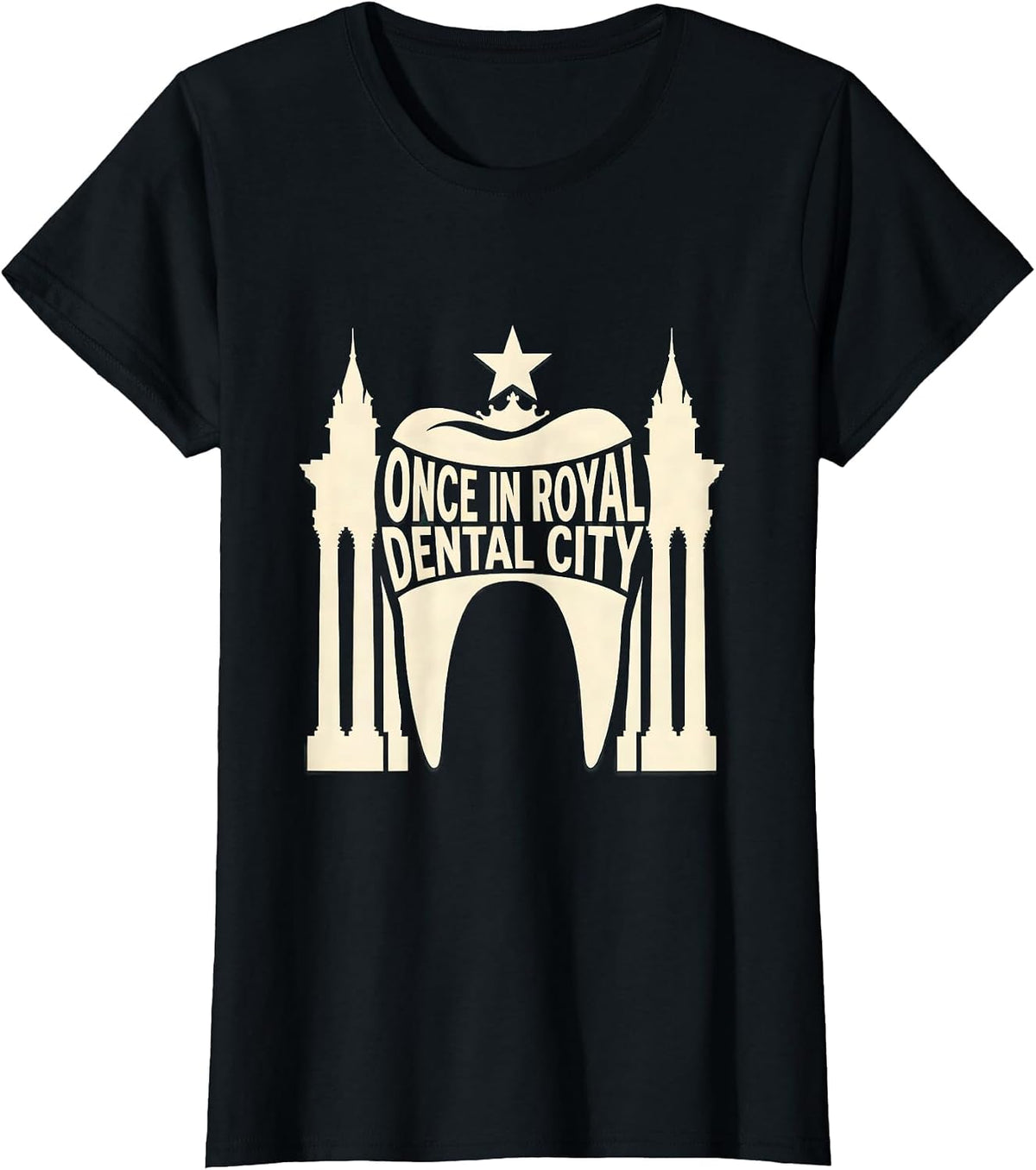 Once in Royal Dental City Funny Dentist Christmas Dental T-Shirt - Black