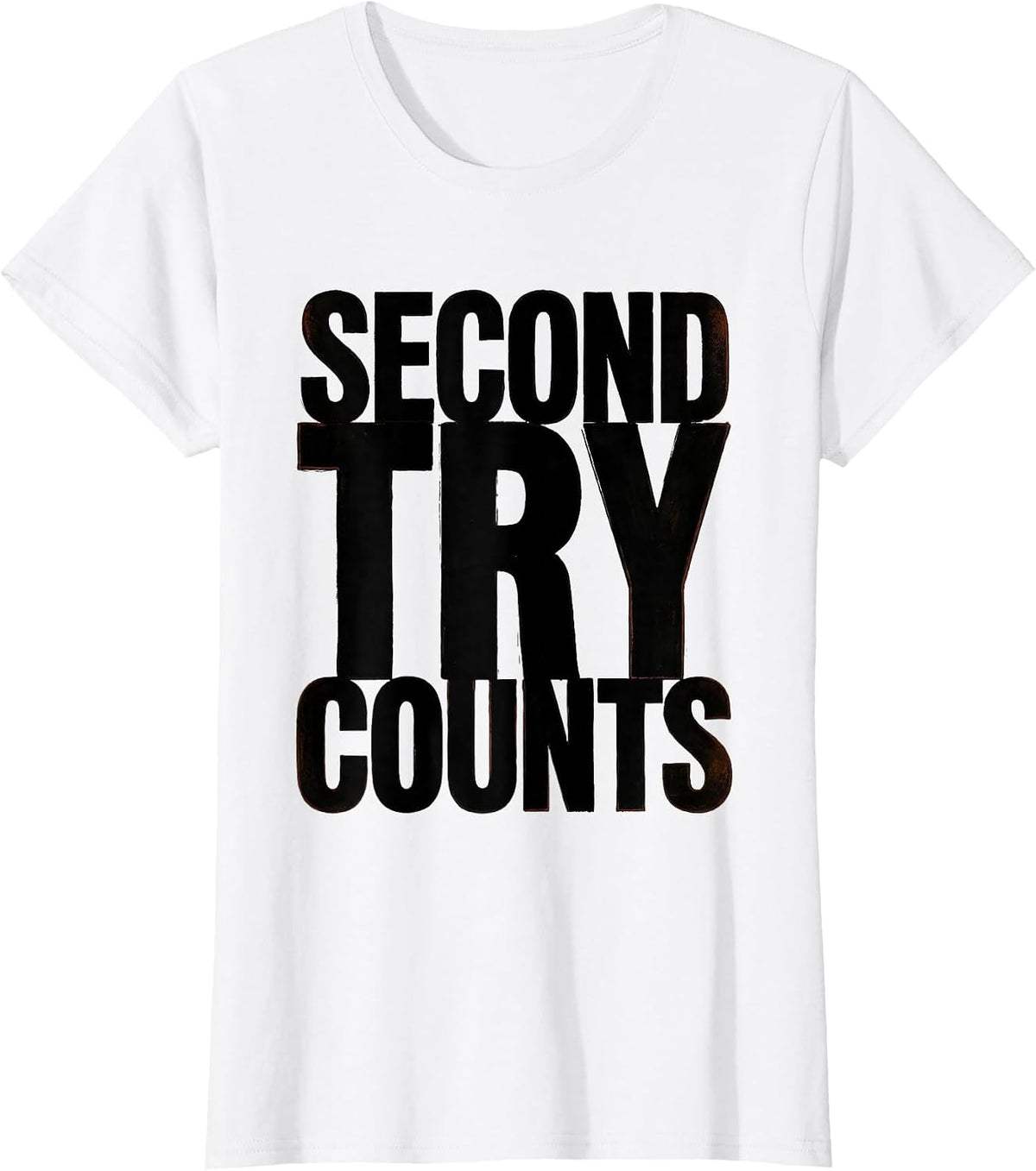 Women's Second Try Counts Growth Mindset Teacher Motivational T-Shirt - White